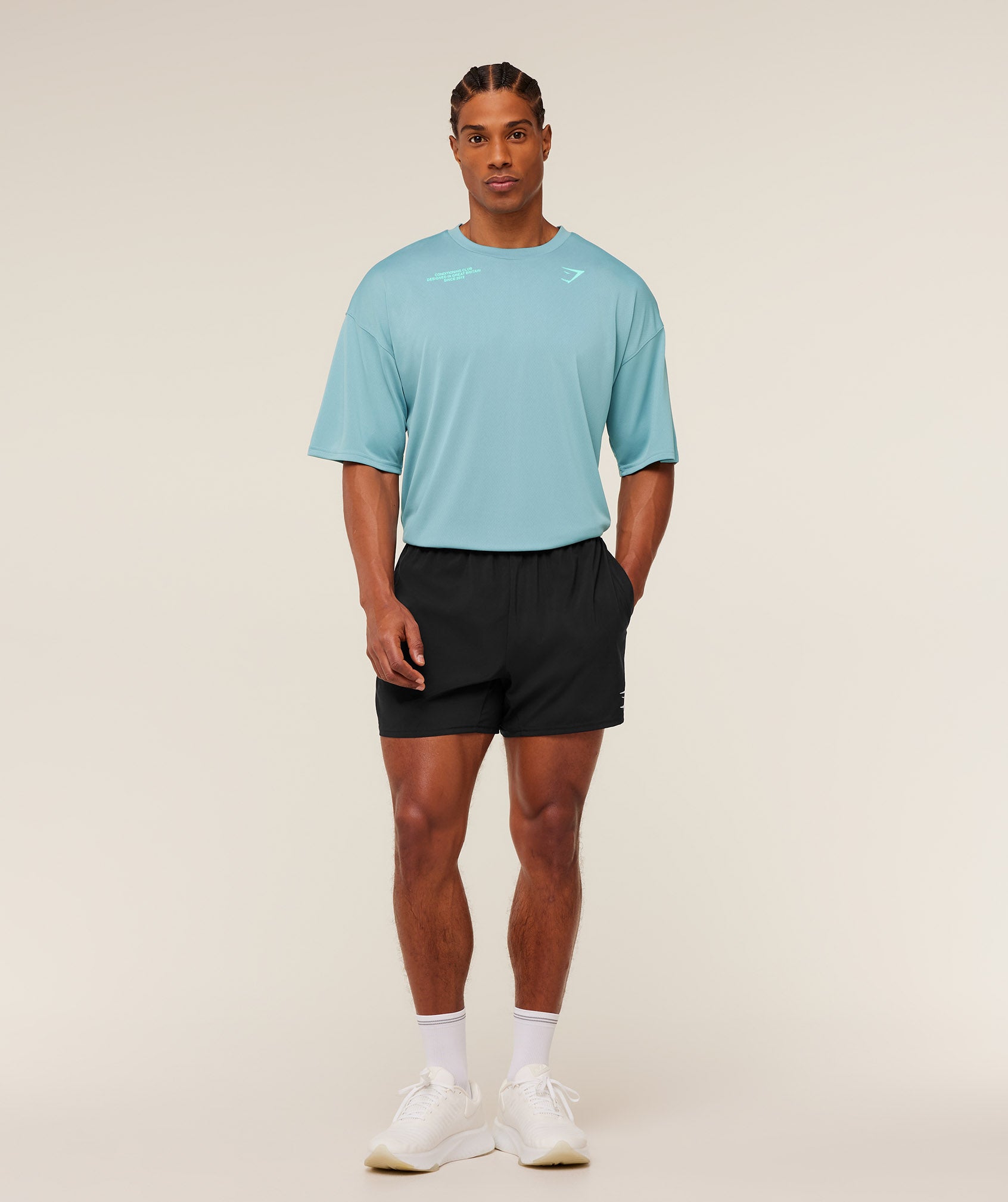 Gymshark Conditioning Club Oversized T-Shirt 'GS Flow Blue GS Pop Turquoise'