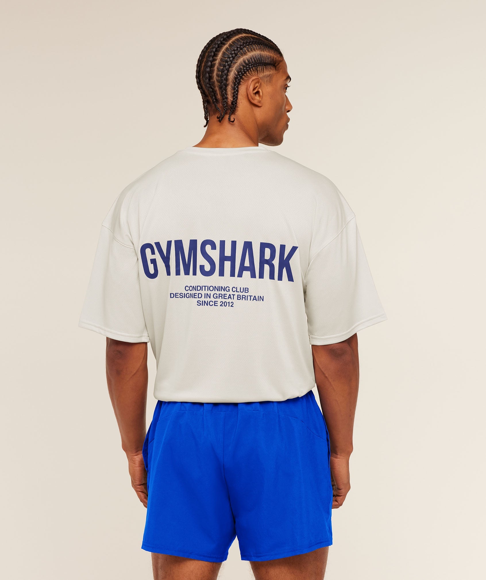 Gymshark Conditioning Club Oversized T-Shirt 'Tinted White Force Blue'