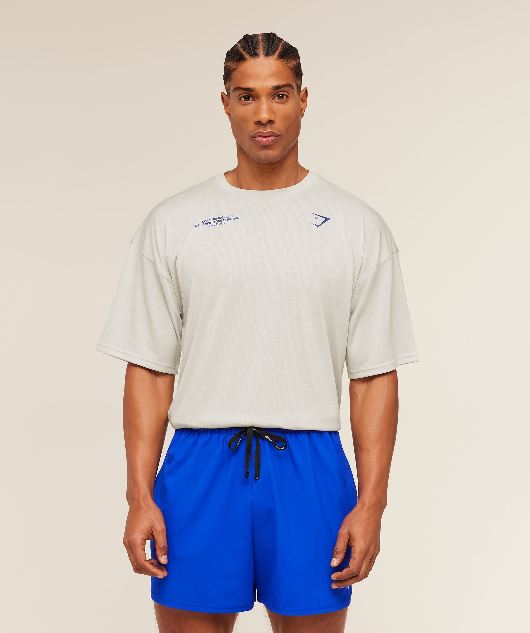 Gymshark Conditioning Club Oversized T-Shirt 'Tinted White Force Blue'