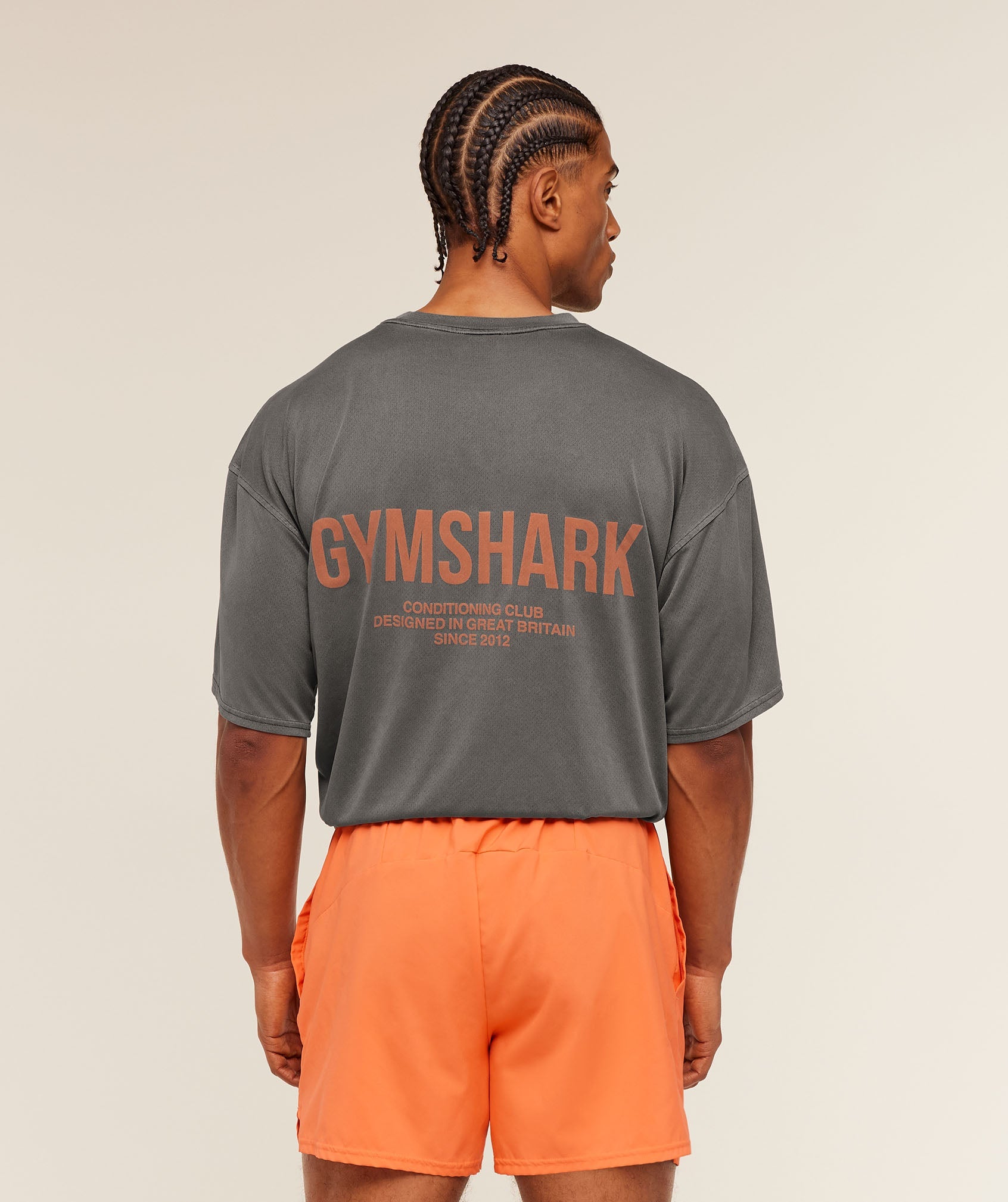 Gymshark Conditioning Club Washed T-Shirt 'Black Dayglow Peach Wash'