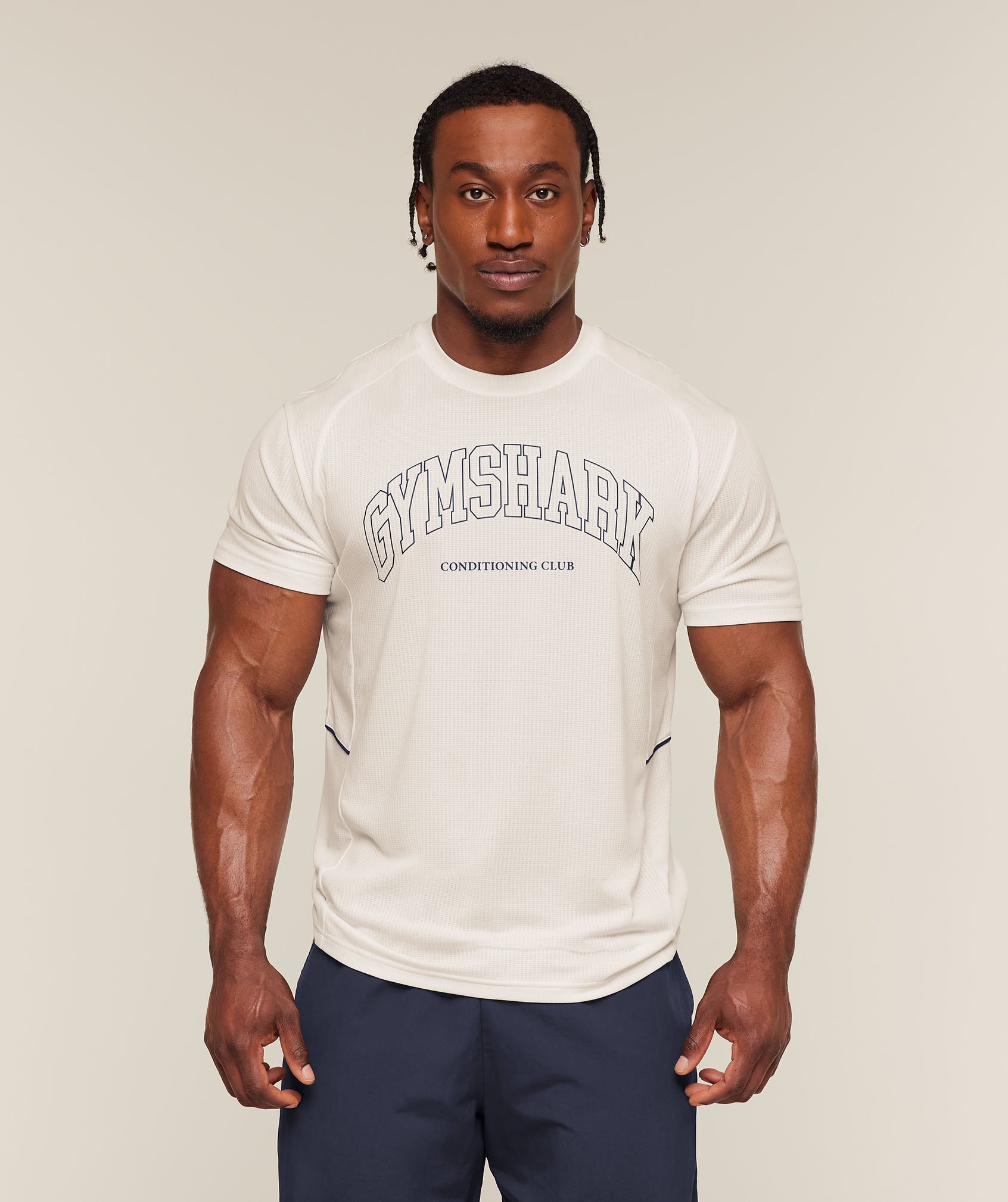 Gymshark Collegiate Tech T-Shirt 'Soft White'