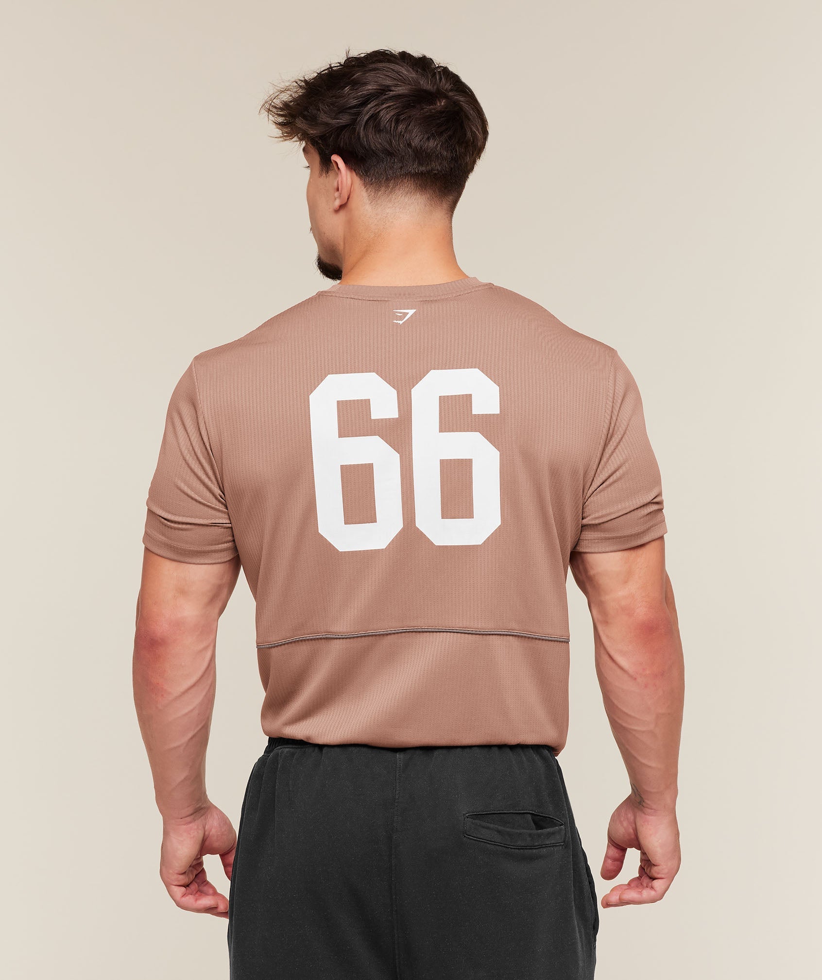 Gymshark Collegiate Tech T-Shirt 'Taupe Brown'