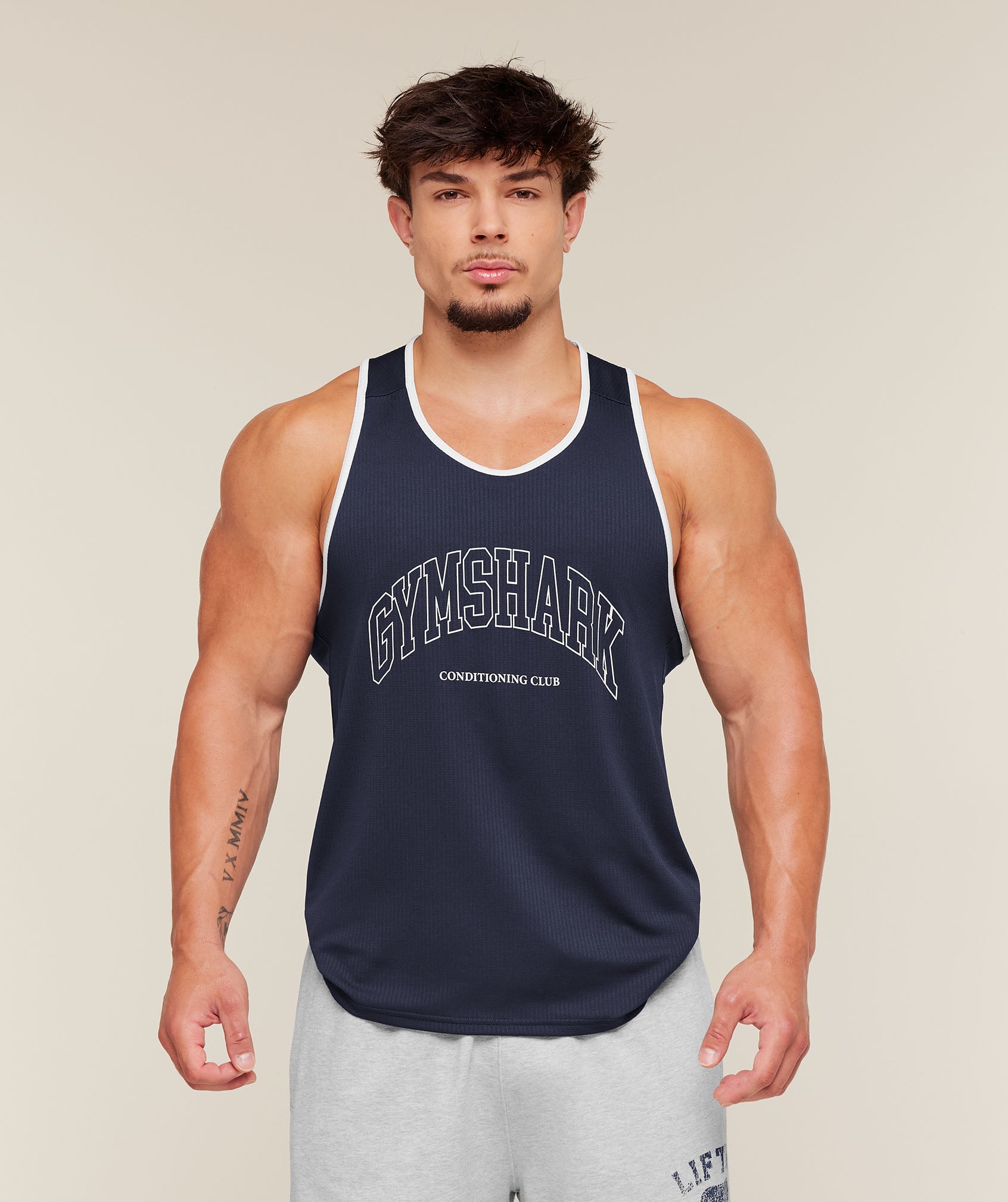 Gymshark Collegiate Tech Tank 'Heavy Blue'