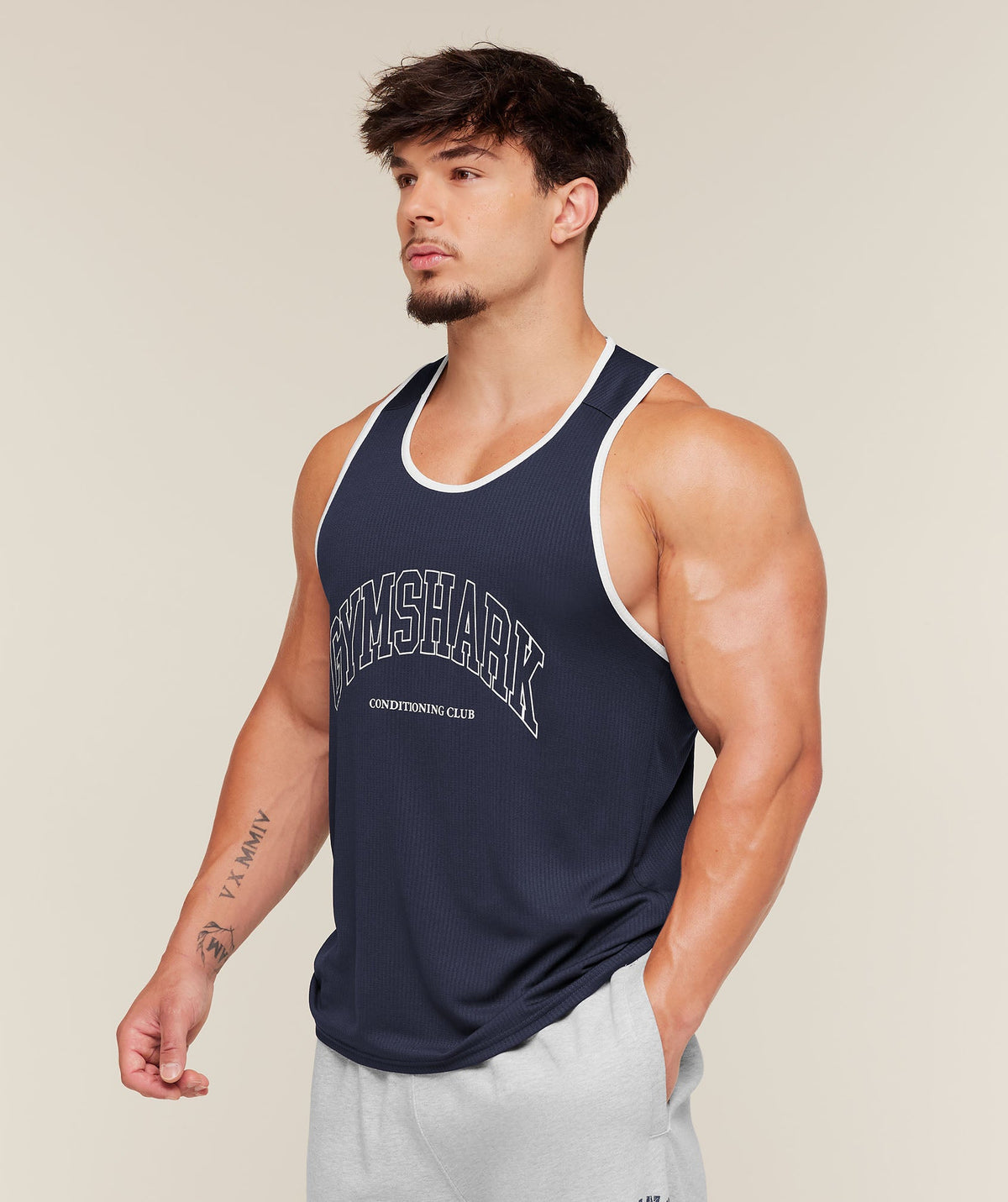 Gymshark Collegiate Tech Tank 'Heavy Blue'