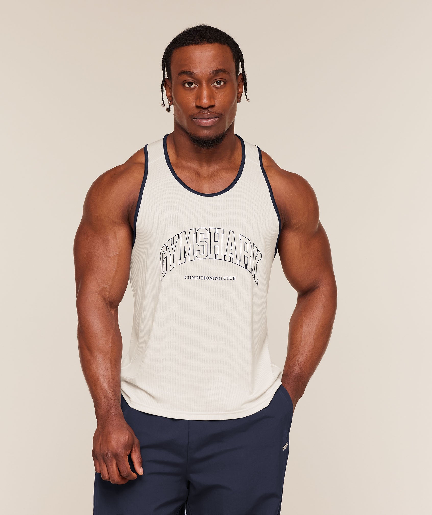 Gymshark Collegiate Tech Tank 'Soft White'