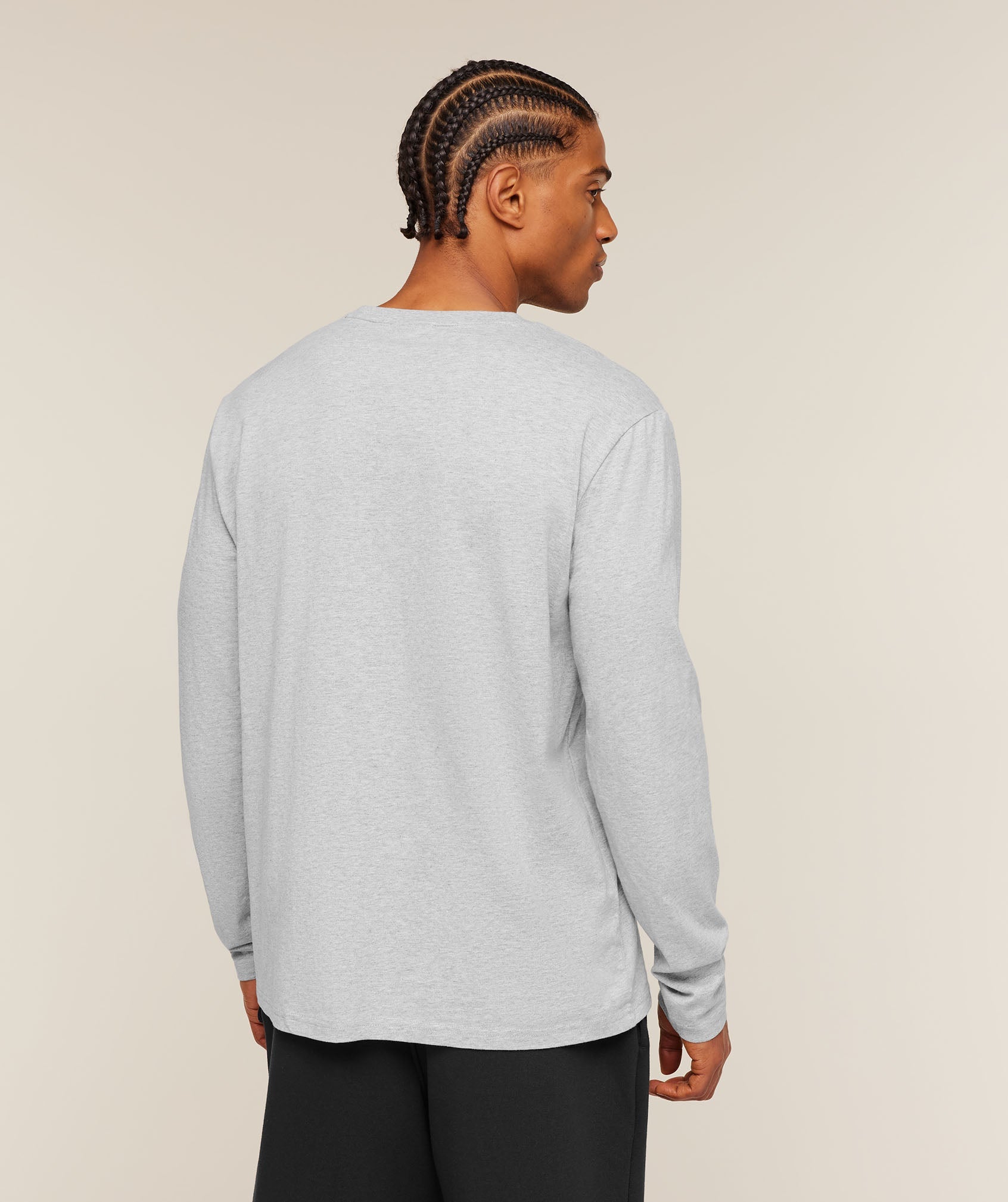 Gymshark Crest Long Sleeve T-Shirt 'Light Grey Marl'