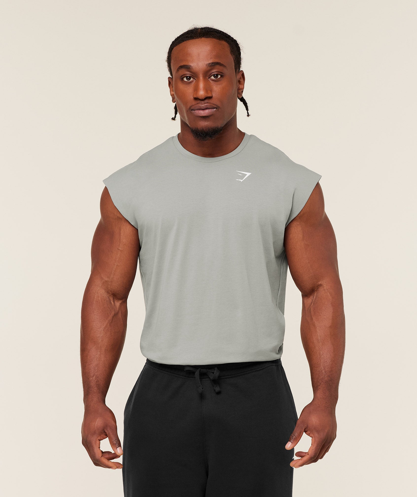 Gymshark Critical Cut Off Tank 'Smokey Grey'