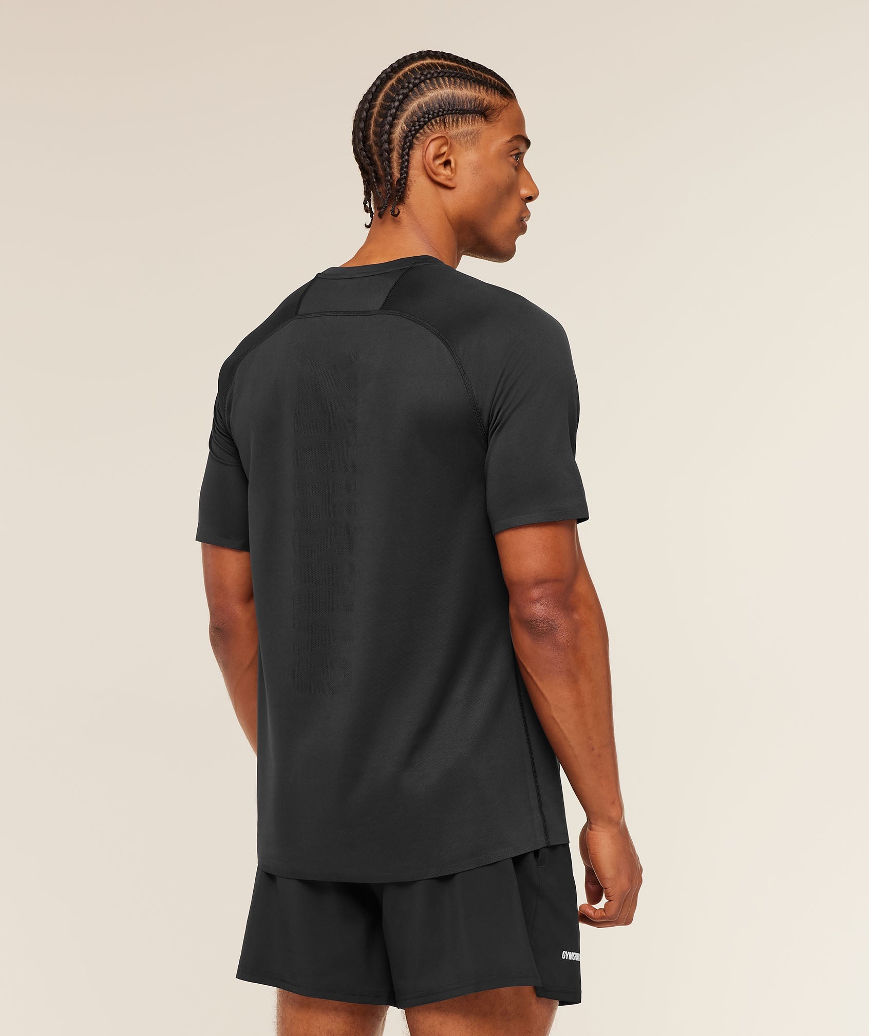 Gymshark Hybrid Engineered Jacquard T-Shirt 'Black'