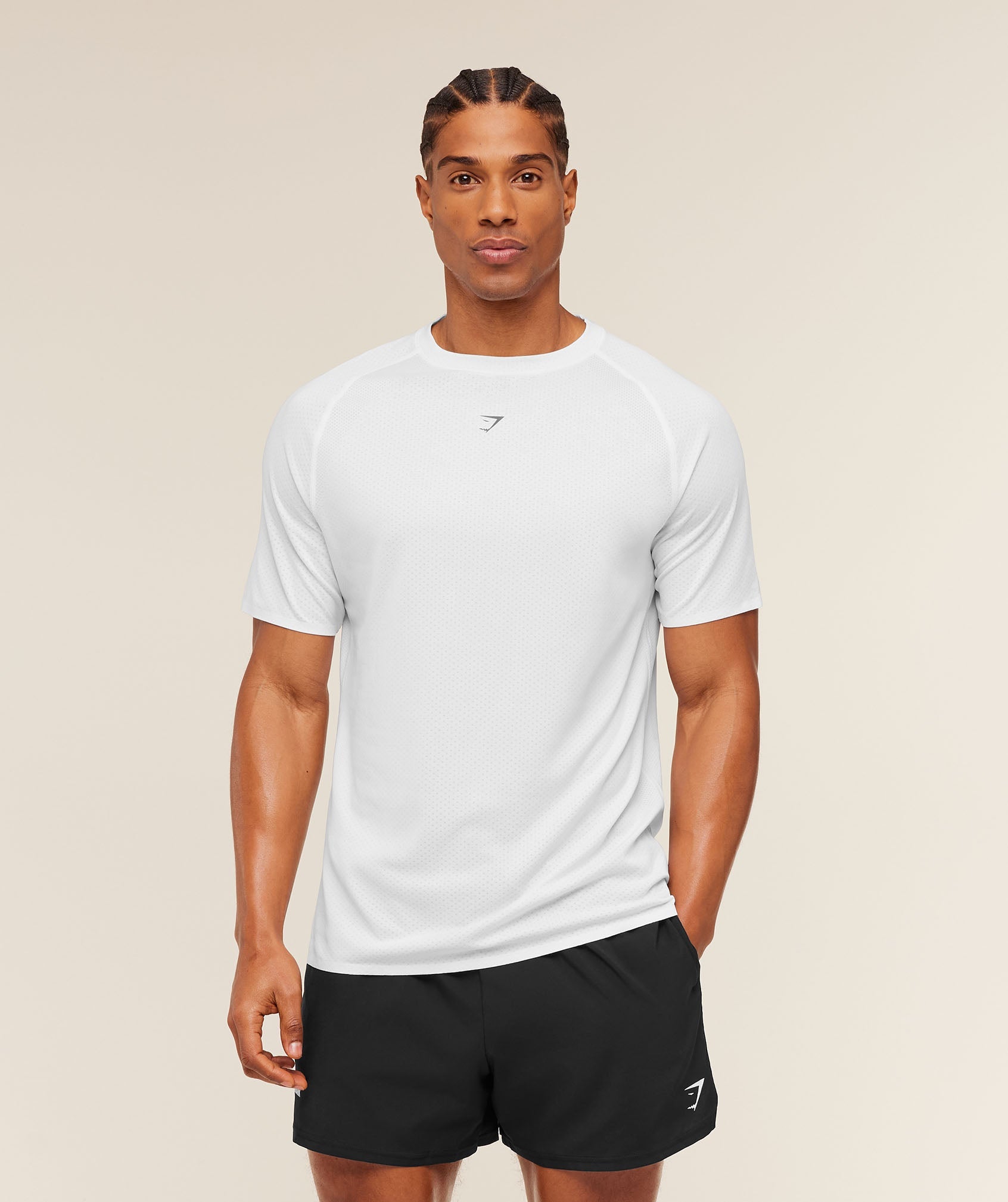 Gymshark Hybrid Engineered Jacquard T-Shirt 'White'