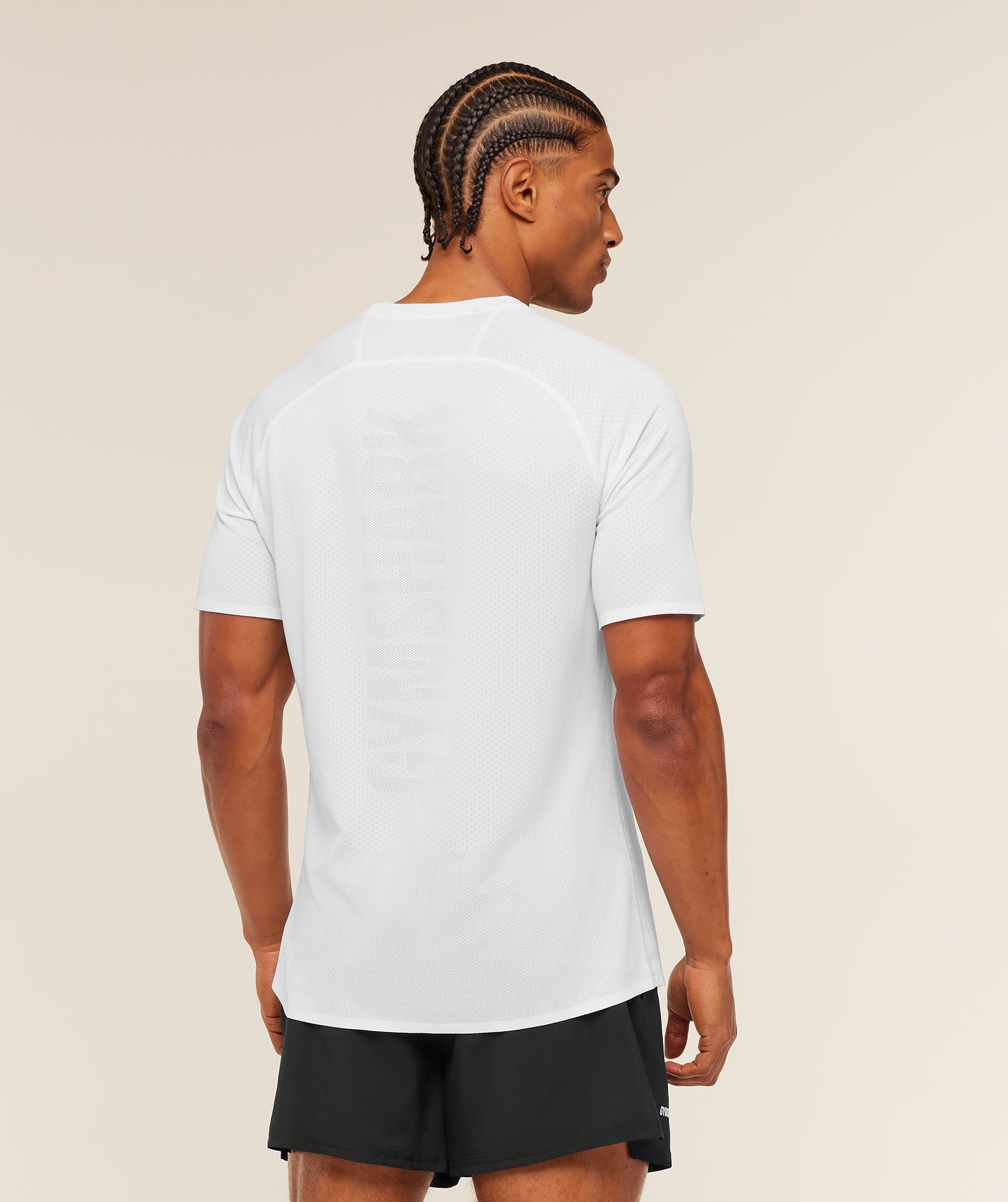 Gymshark Hybrid Engineered Jacquard T-Shirt 'White'