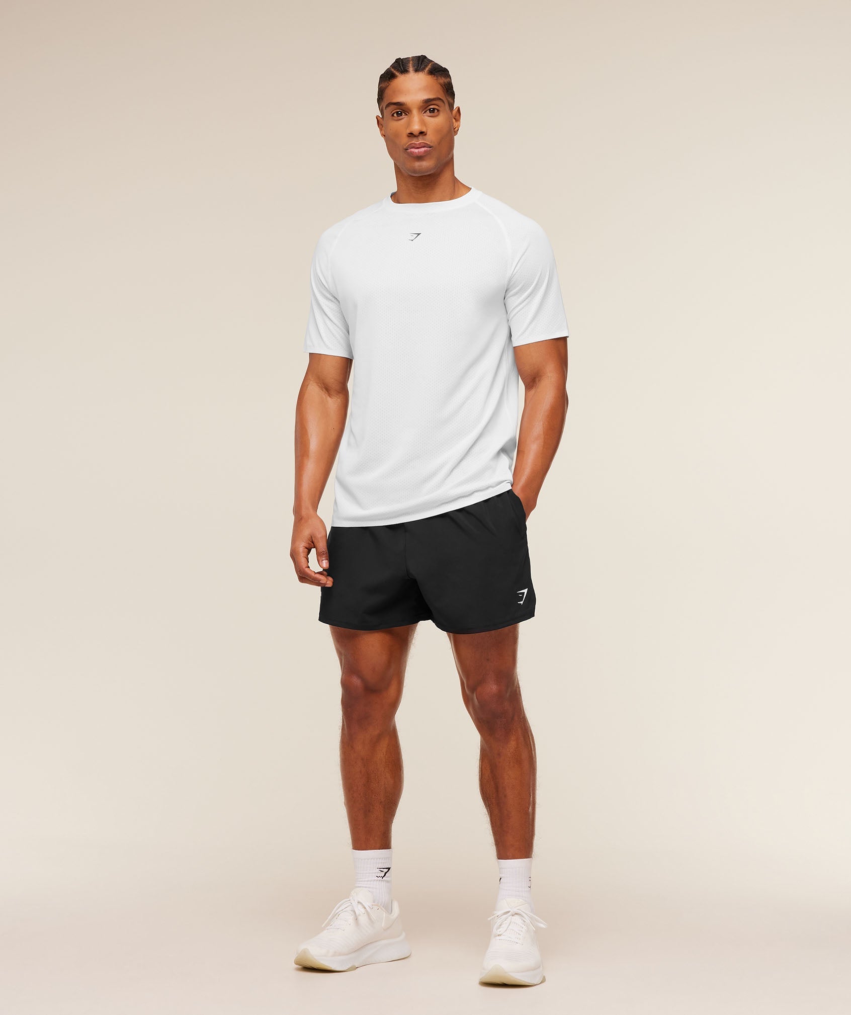 Gymshark Hybrid Engineered Jacquard T-Shirt 'White'