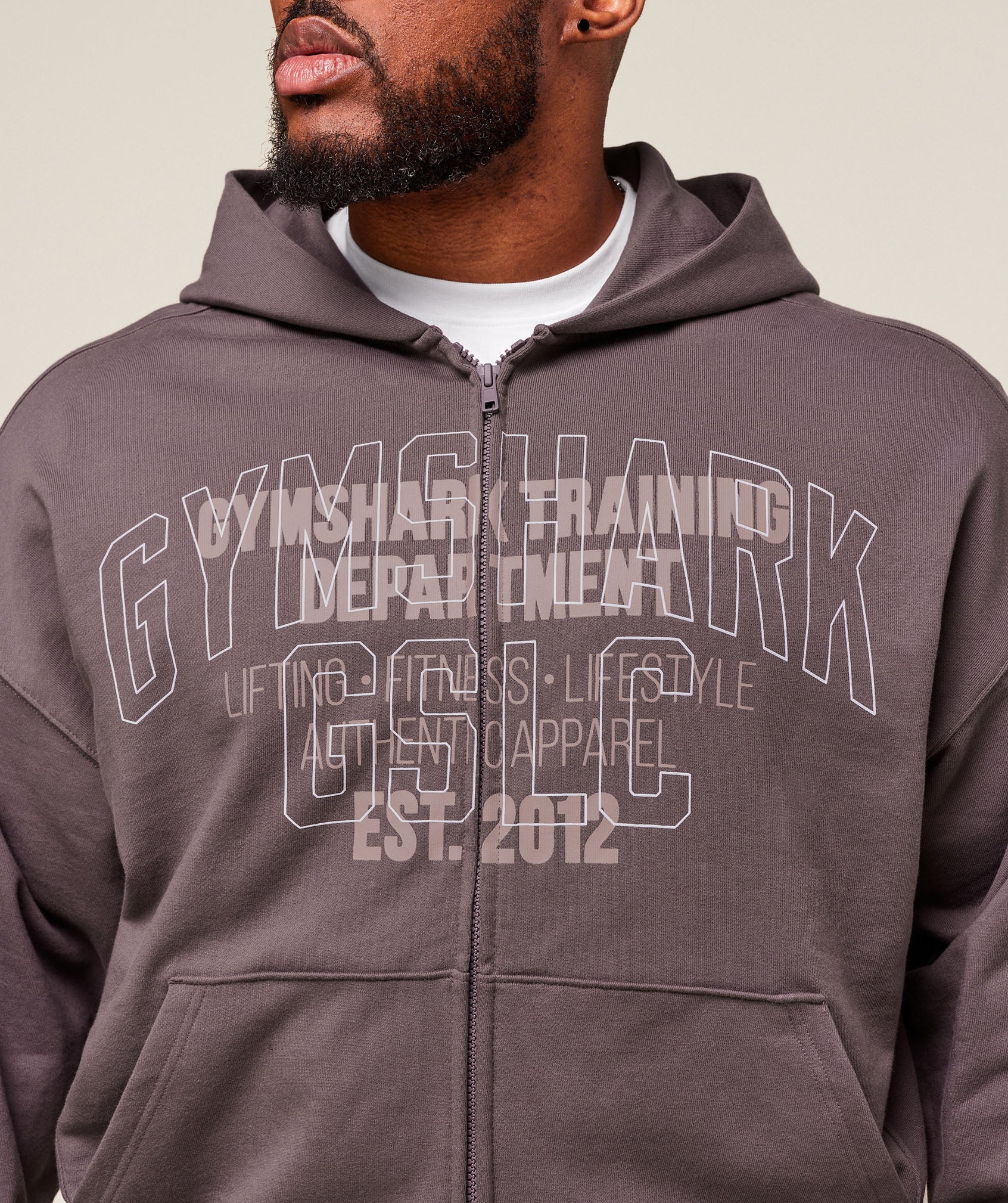 Gymshark Authentic Apparel Zip Up Hoodie 'Brushed Purple'