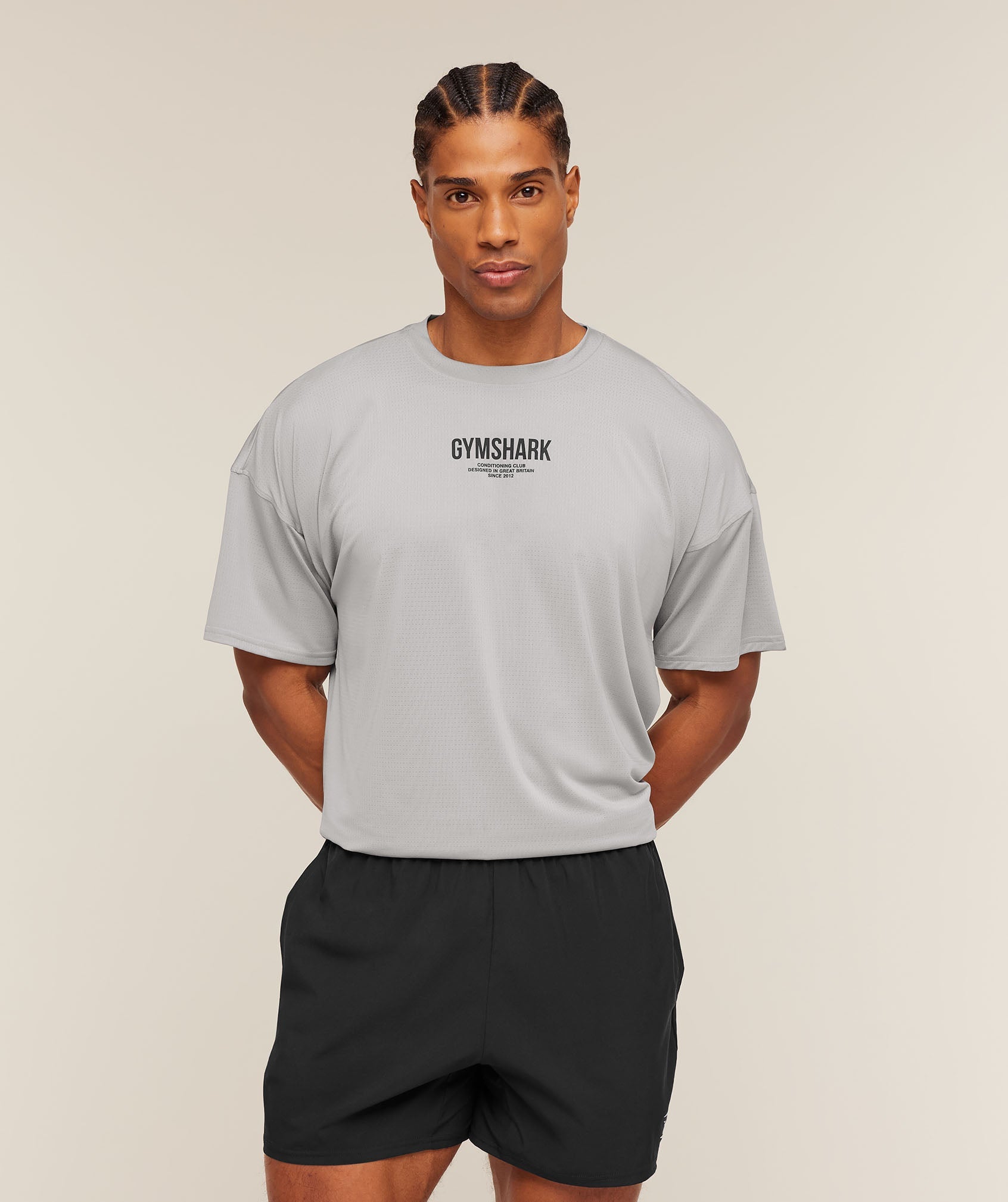 Gymshark Chrome Graphic T-Shirt 'Stratus Grey'