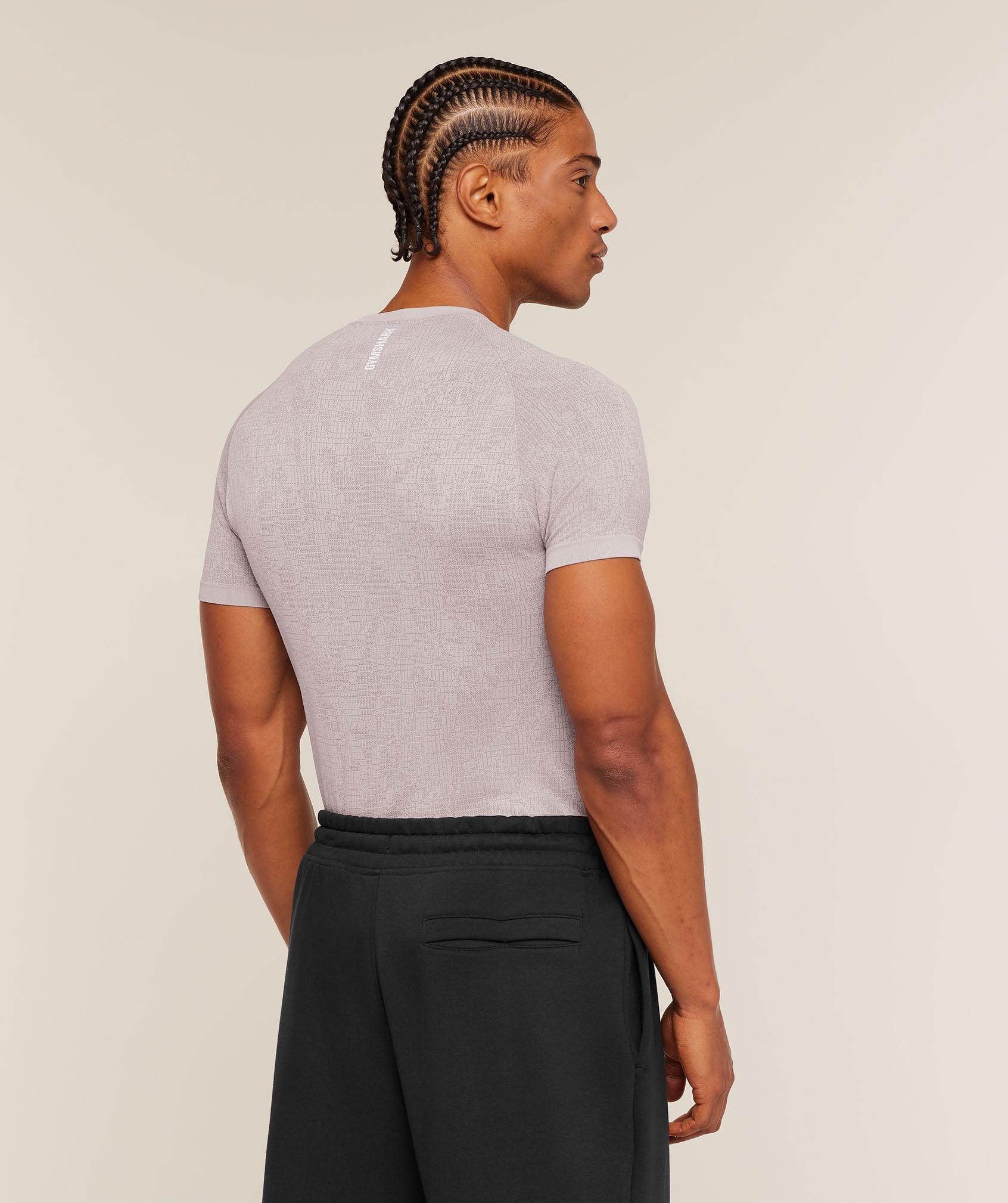 Gymshark Geo Seamless Grid T-Shirt 'Dawn Purple Dusk Purple'