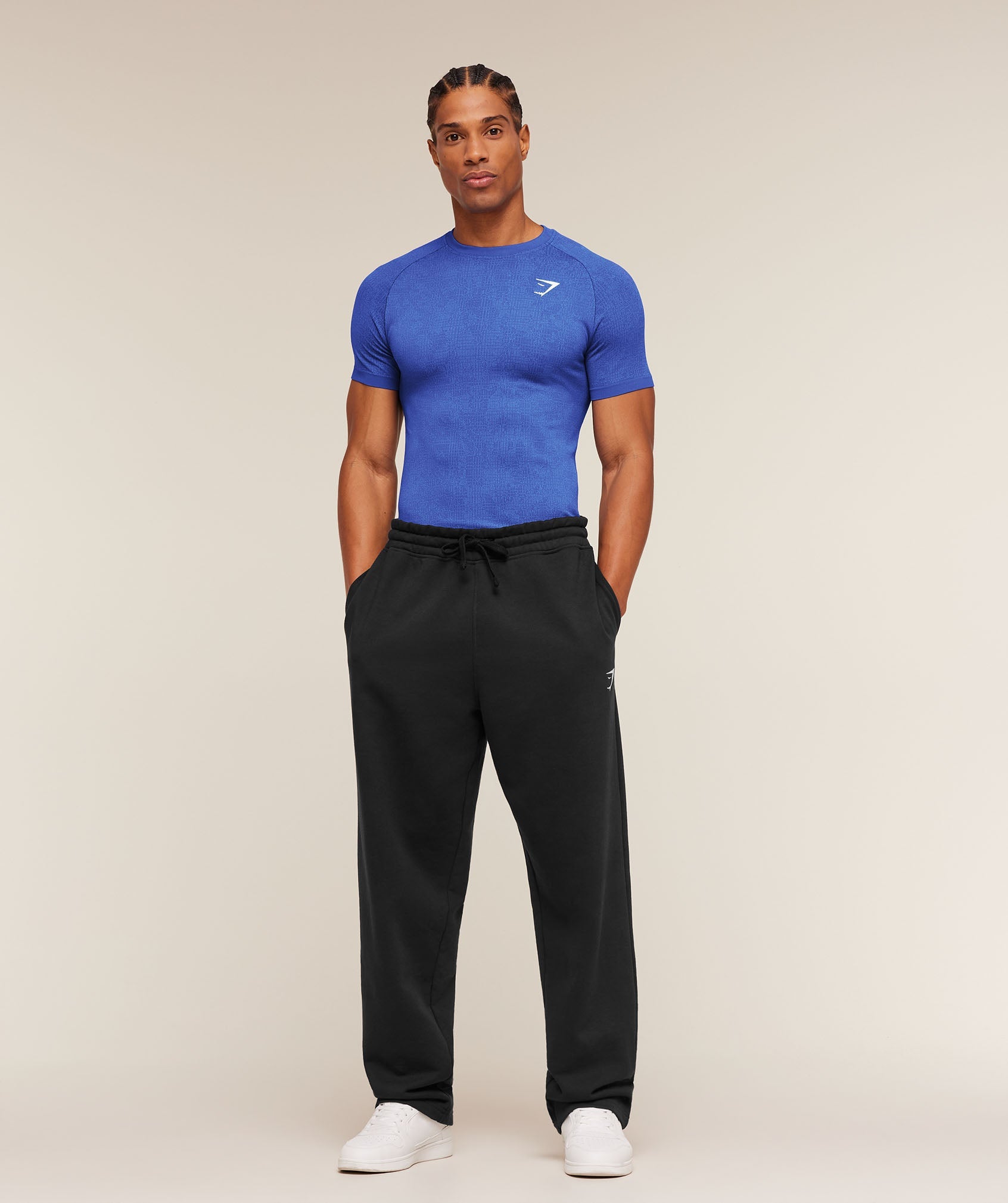 Gymshark Geo Seamless Grid T-Shirt 'Force Blue Steady Purple'