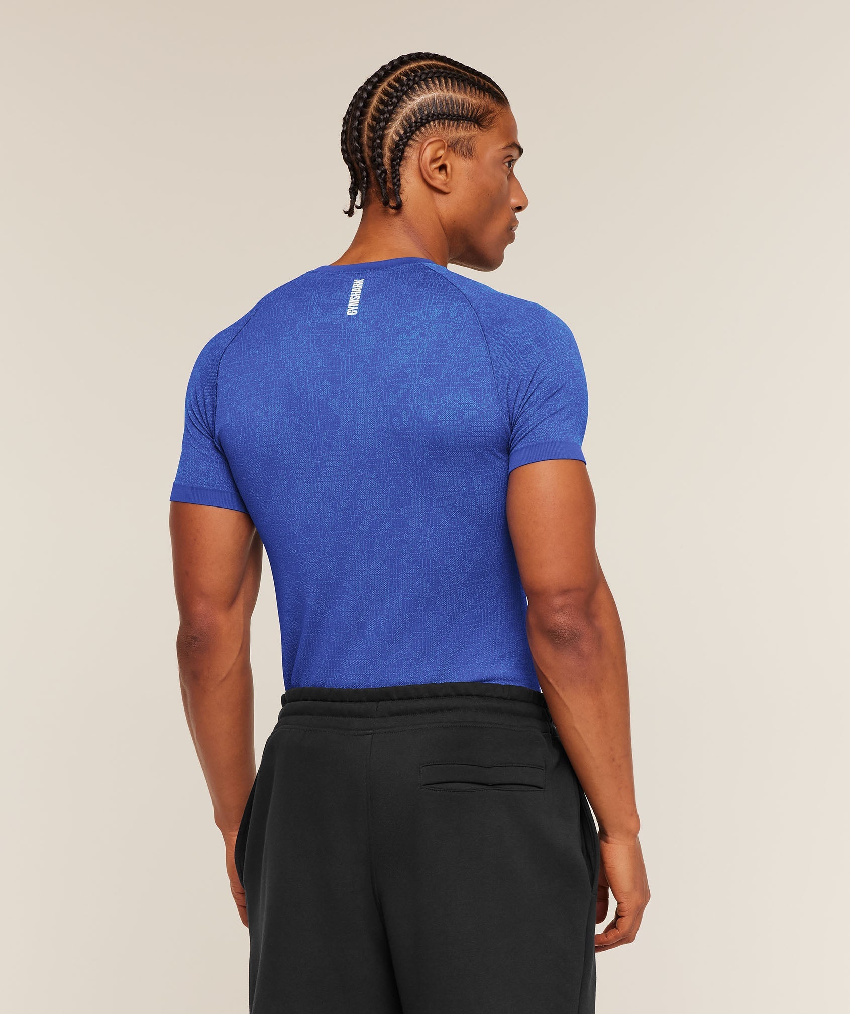 Gymshark Geo Seamless Grid T-Shirt 'Force Blue Steady Purple'