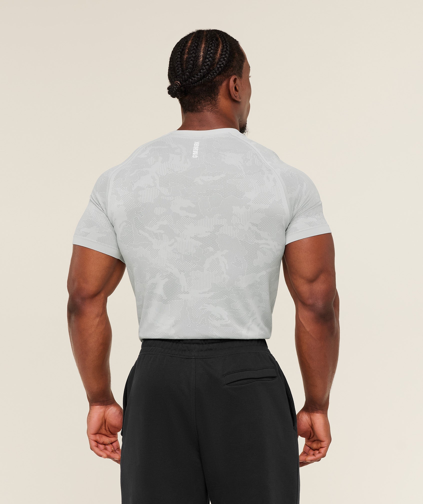 Gymshark Geo Seamless T-Shirt 'Light Grey Smokey Grey'