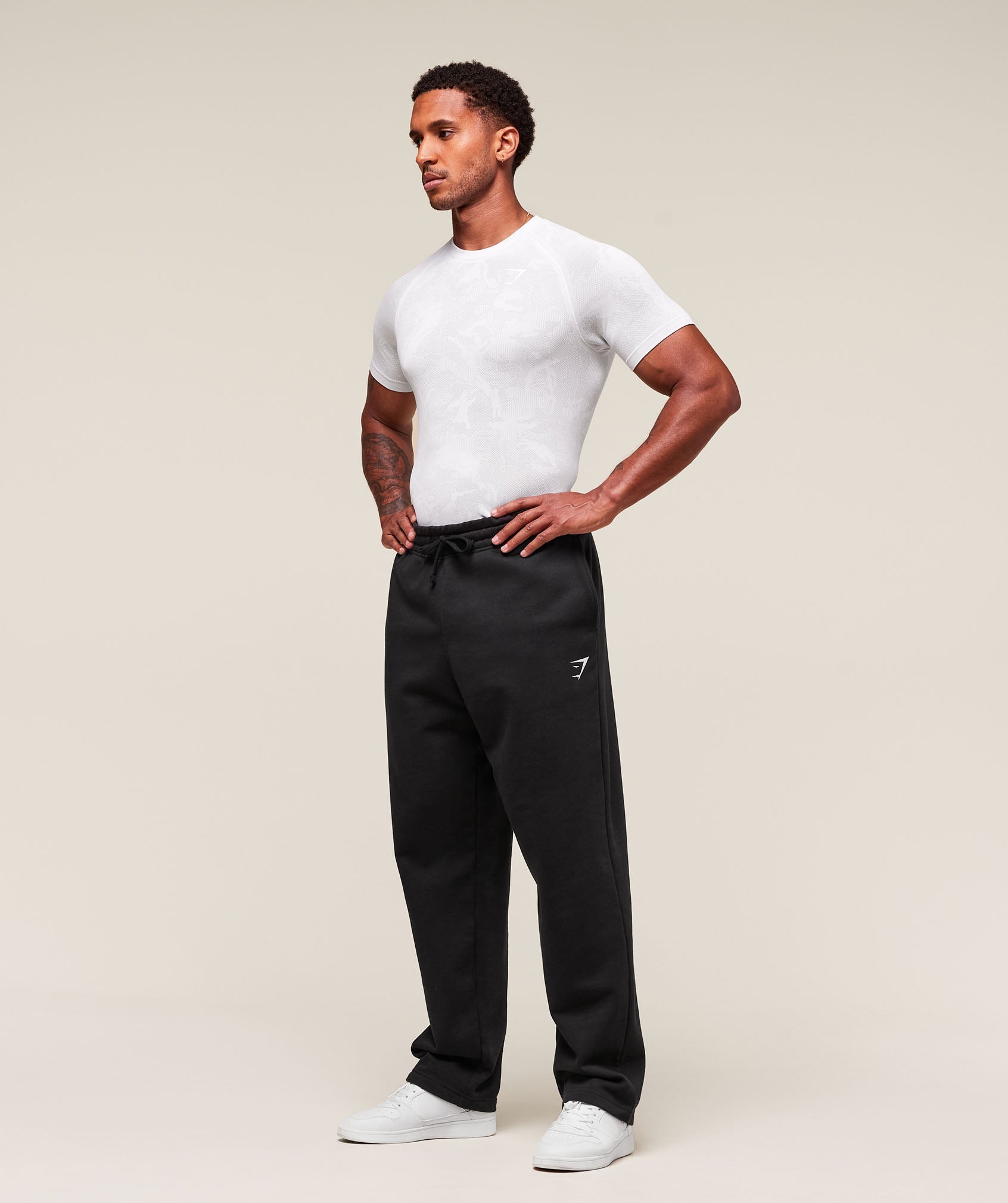 Gymshark Geo Seamless T-Shirt 'White Light Grey'