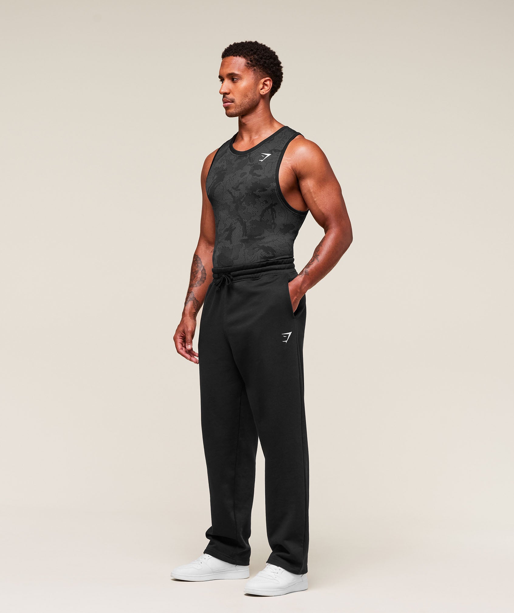Gymshark Geo Seamless Tank 'Black Charcoal Grey'