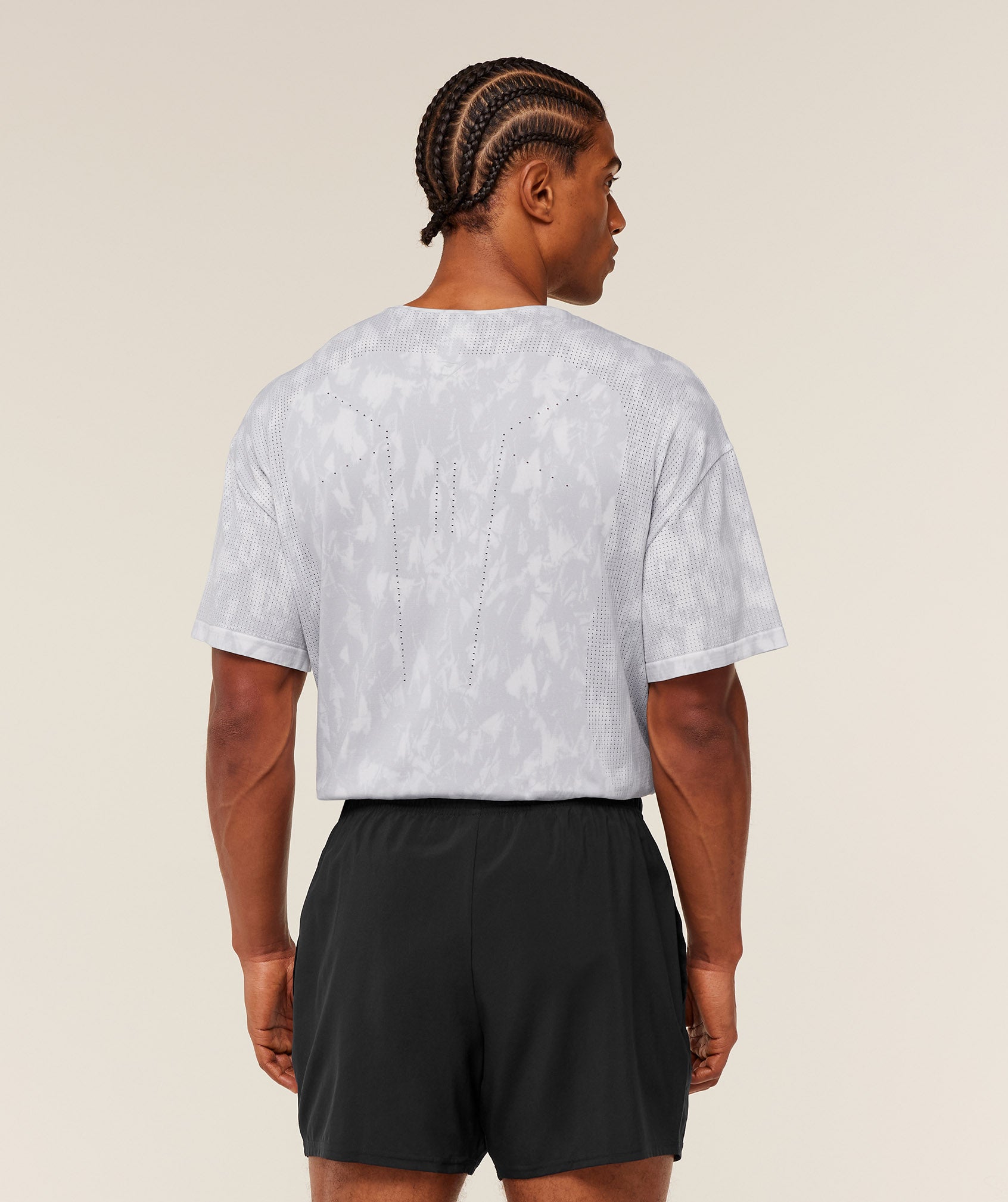 Gymshark Distance Seamless T-Shirt 'Light Grey Light Grey ACID WASH'