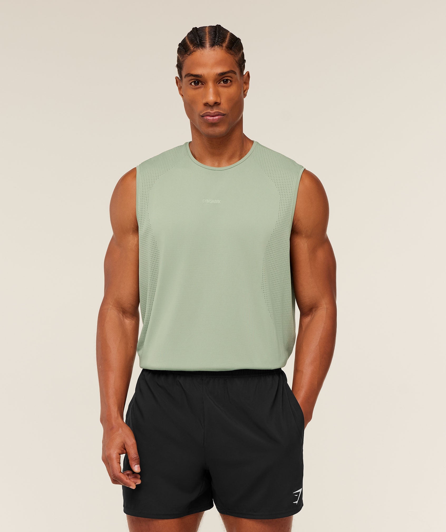 Gymshark Distance Seamless Tank 'Haze Green Haze Green'