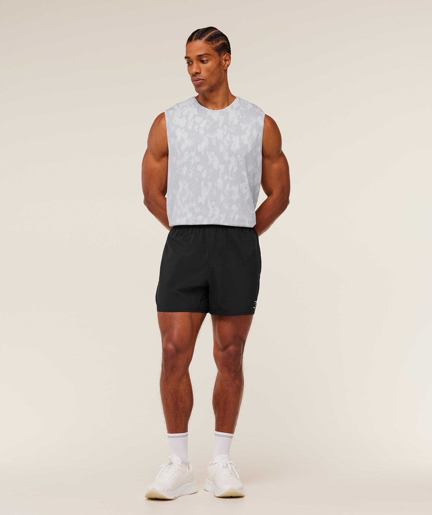 Gymshark Distance Seamless Tank 'Light Grey Light Grey ACID WASH'