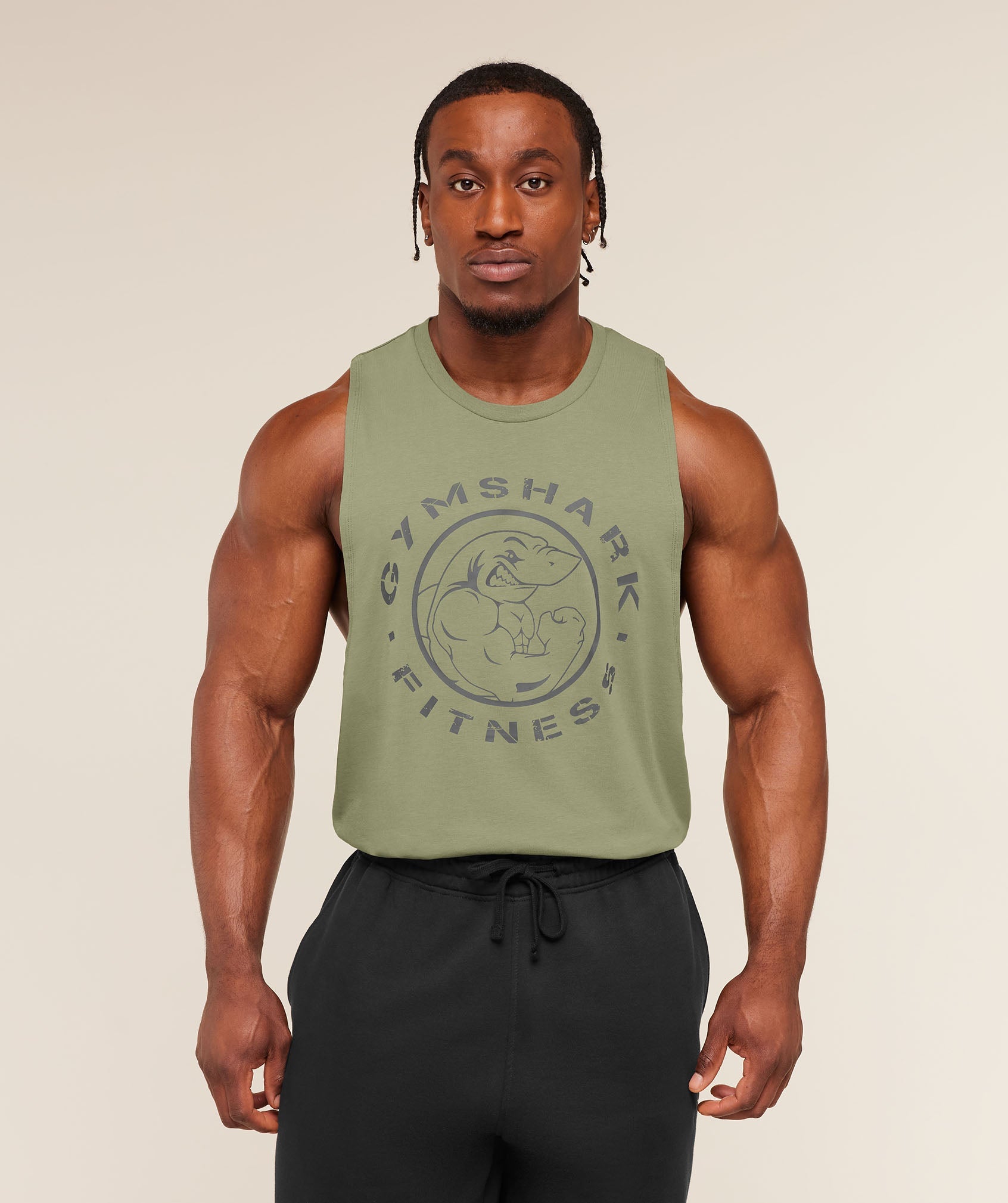 Gymshark Legacy Drop Arm Tank 'Grounded Green'
