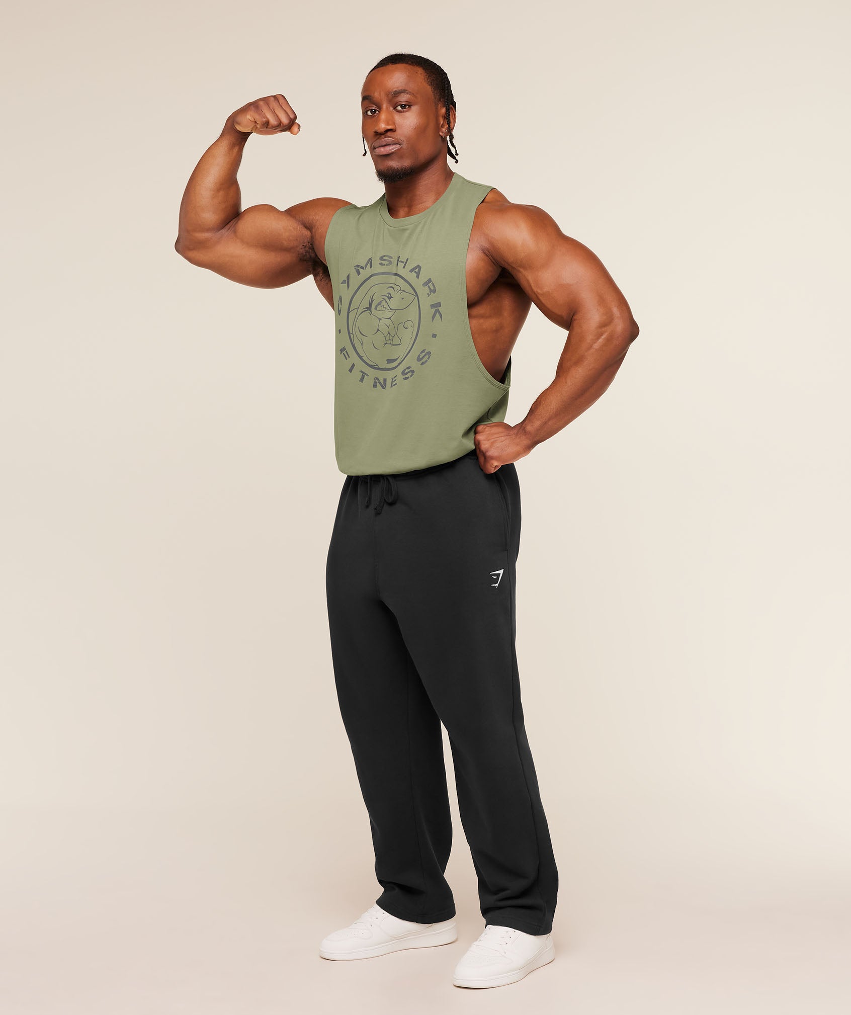 Gymshark Legacy Drop Arm Tank 'Grounded Green'