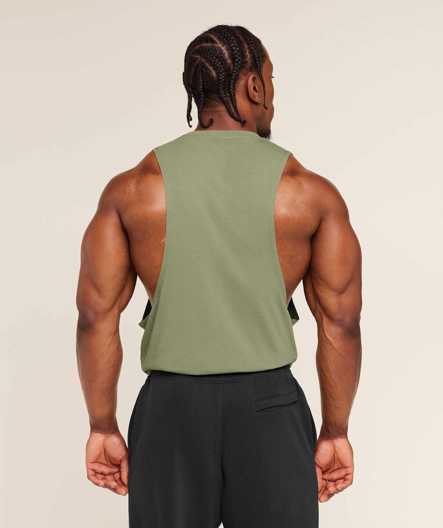 Gymshark Legacy Drop Arm Tank 'Grounded Green'