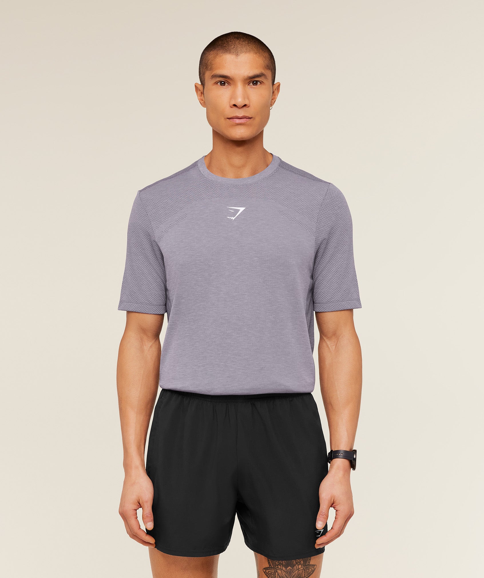 Gymshark Lightweight Seamless T-Shirt 'GS Fog Purple Marl'
