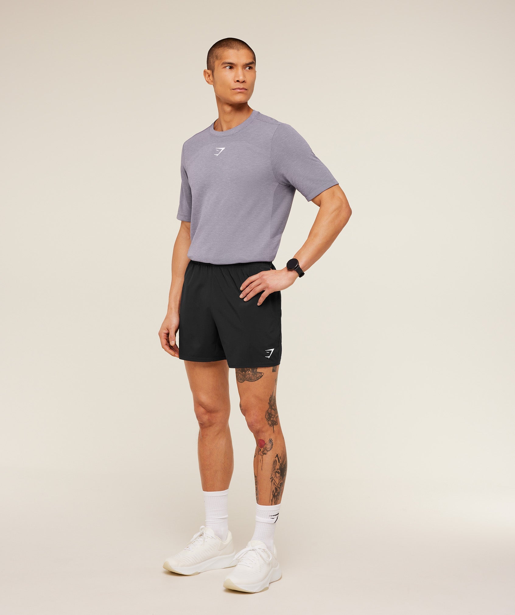 Gymshark Lightweight Seamless T-Shirt 'GS Fog Purple Marl'