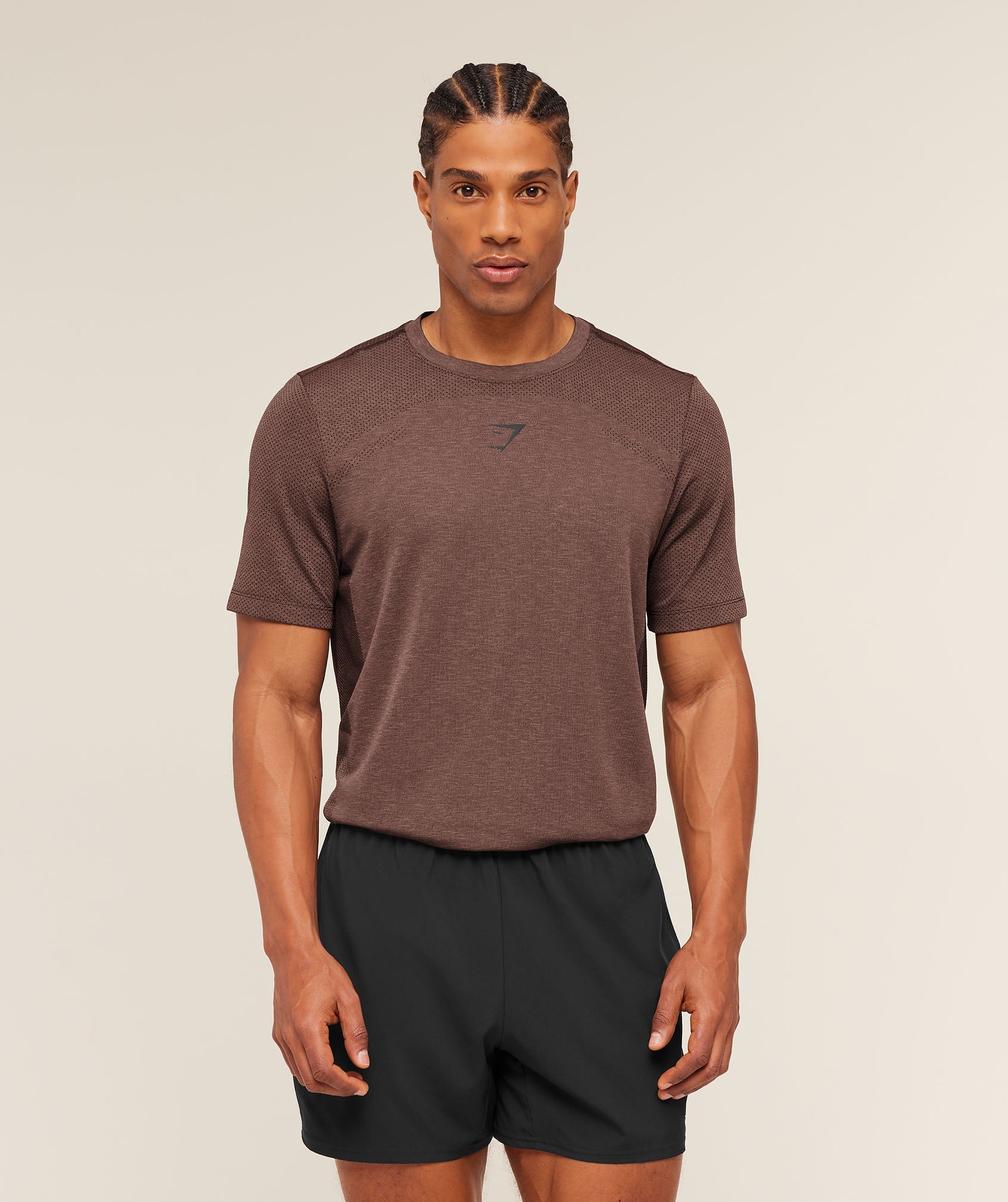 Gymshark Lightweight Seamless T-Shirt 'Soft Brown Marl'