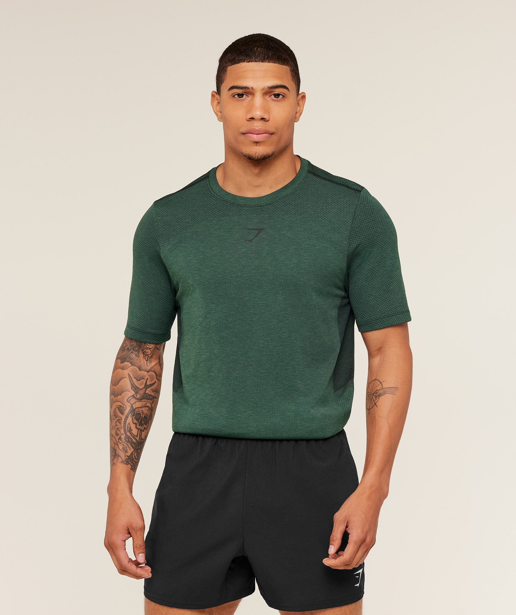 Gymshark Lightweight Seamless T-Shirt 'GS Victory Green Marl'
