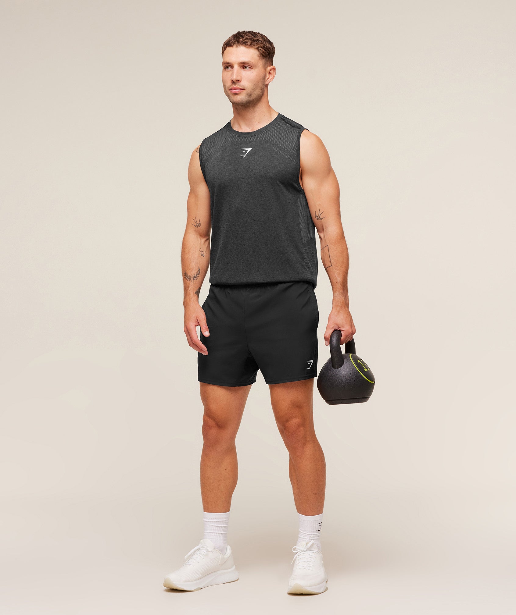 Gymshark Lightweight Seamless Tank 'Black Silhouette Grey'