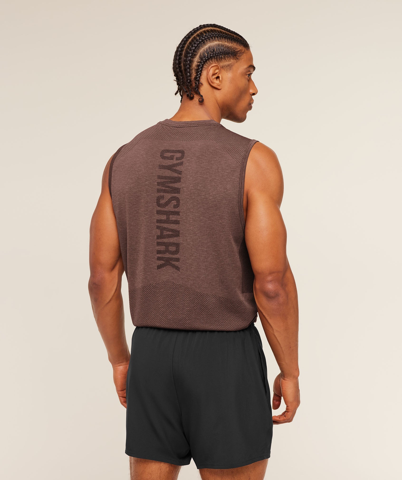 Gymshark Lightweight Seamless Tank 'Soft Brown Marl'