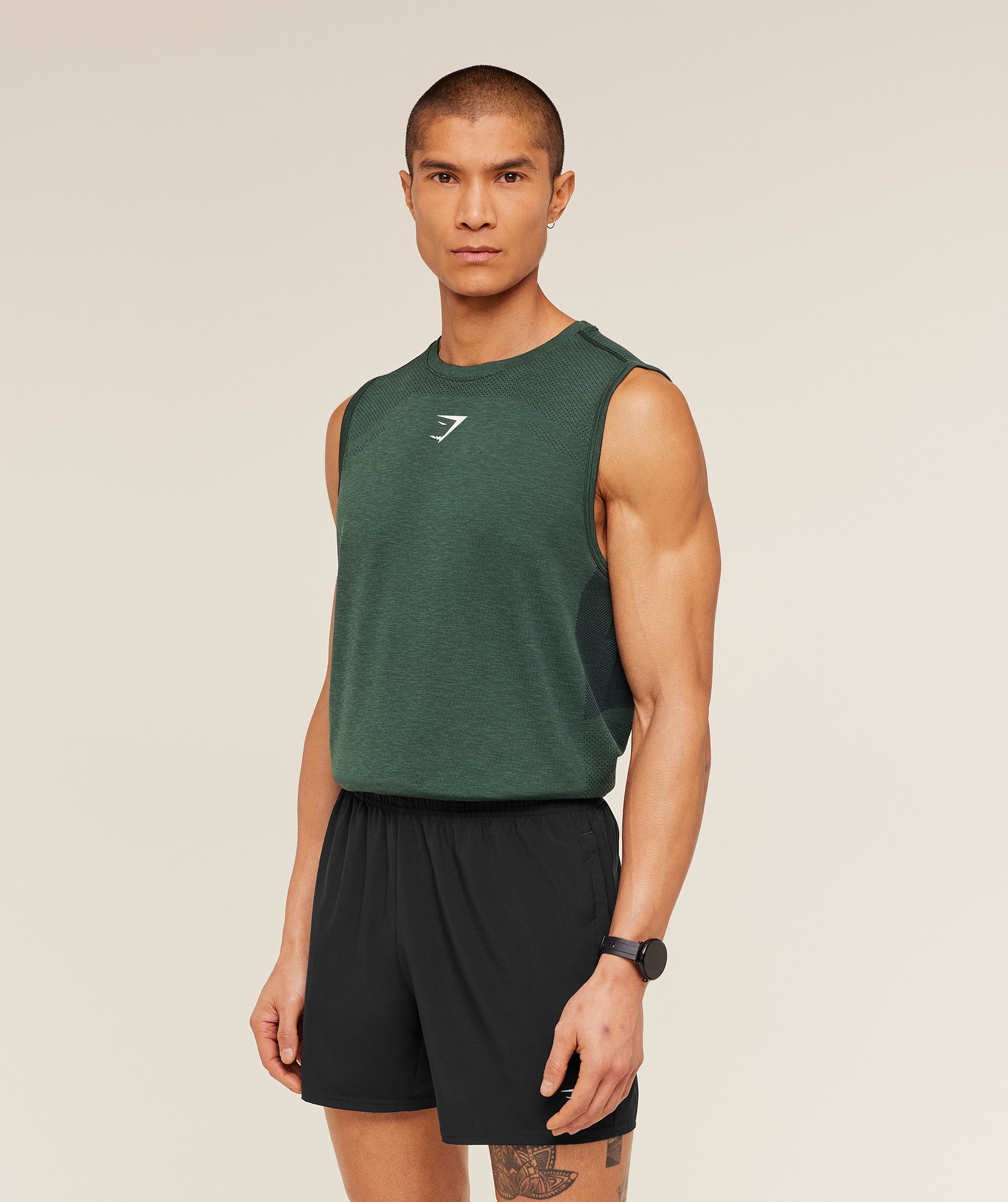 Gymshark Lightweight Seamless Tank 'GS Victory Green Marl'