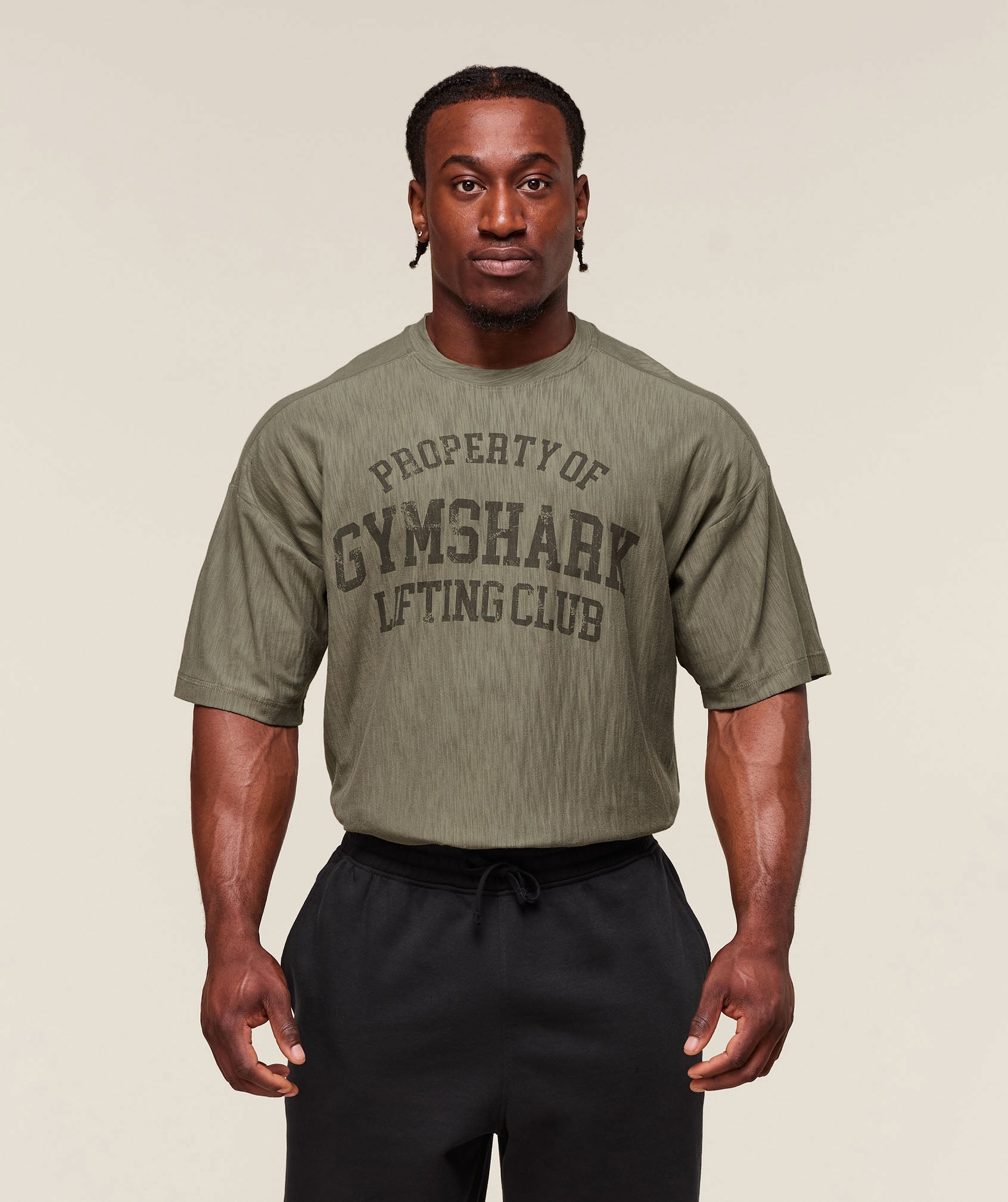 Gymshark Lightweight Slub Textured T-Shirt 'Utility Green'