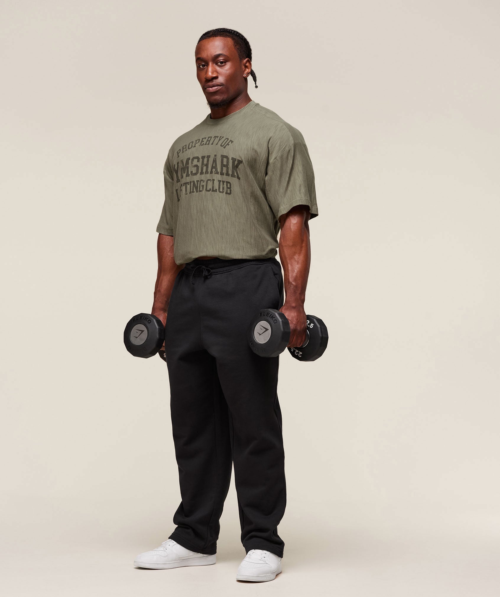 Gymshark Lightweight Slub Textured T-Shirt 'Utility Green'