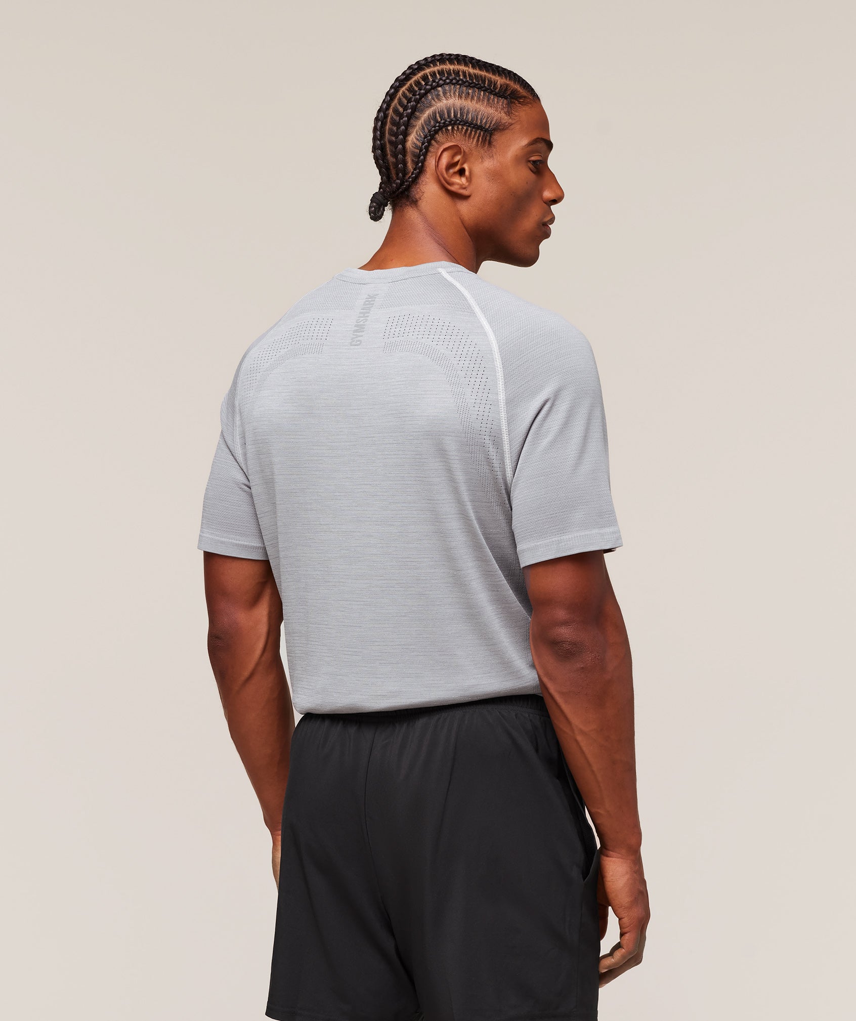 Gymshark Versatile Seamless T-Shirt 'Light Grey Smokey Grey'