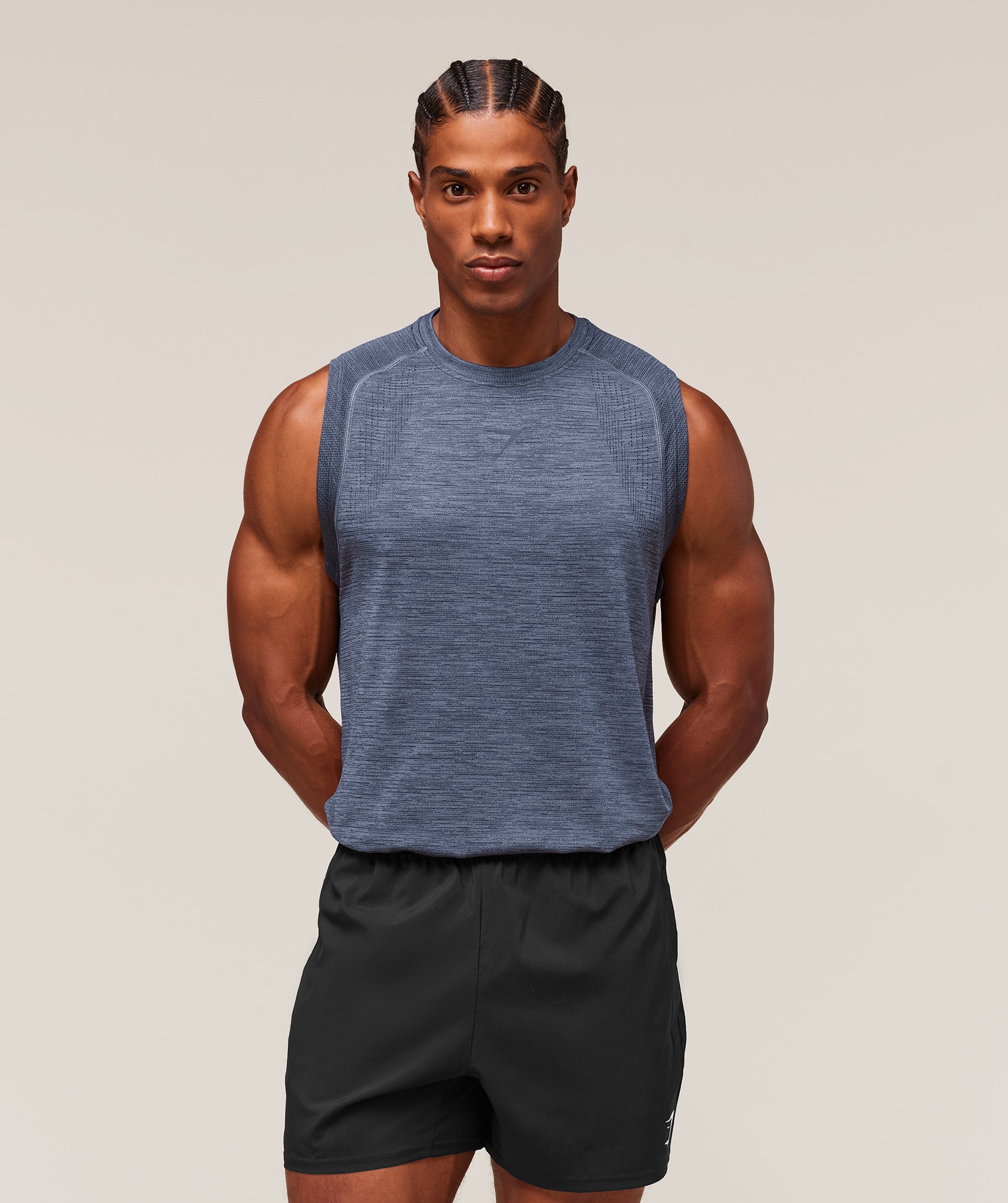 Gymshark Versatile Seamless Tank 'Iron Blue Navy'