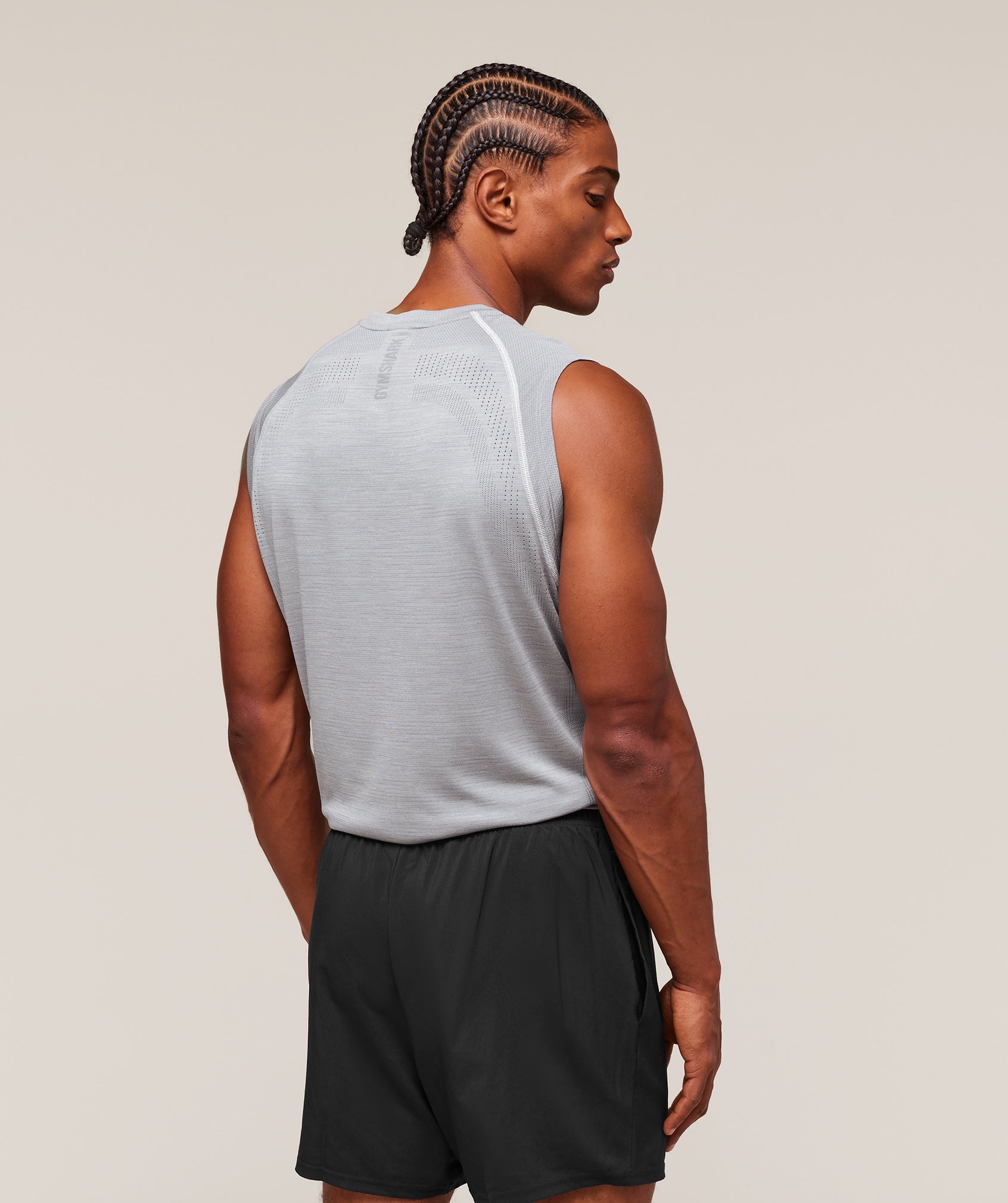 Gymshark Versatile Seamless Tank 'Light Grey Smokey Grey'