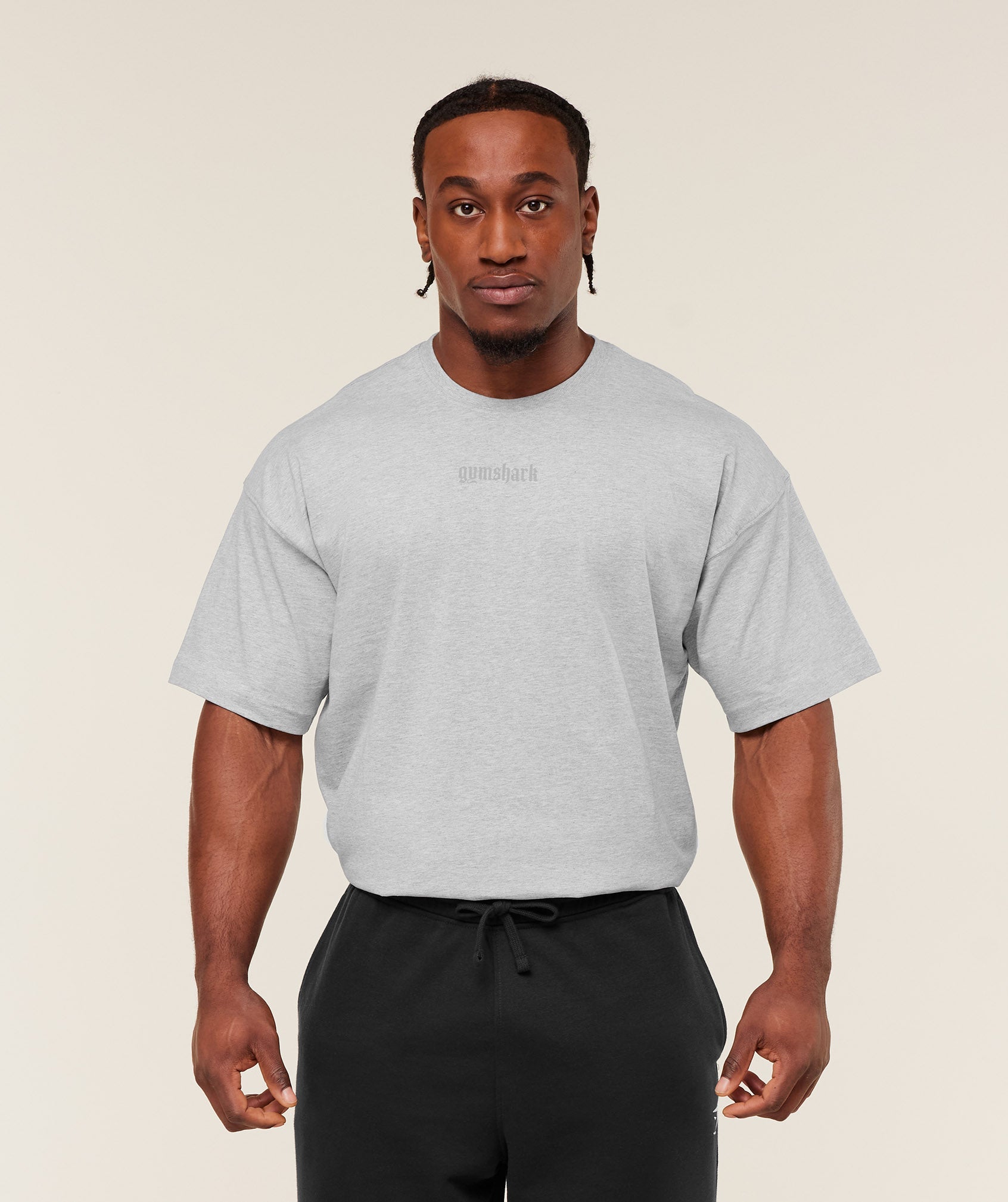 Gymshark Olde English T-Shirt 'Bros Soft Grey Marl'