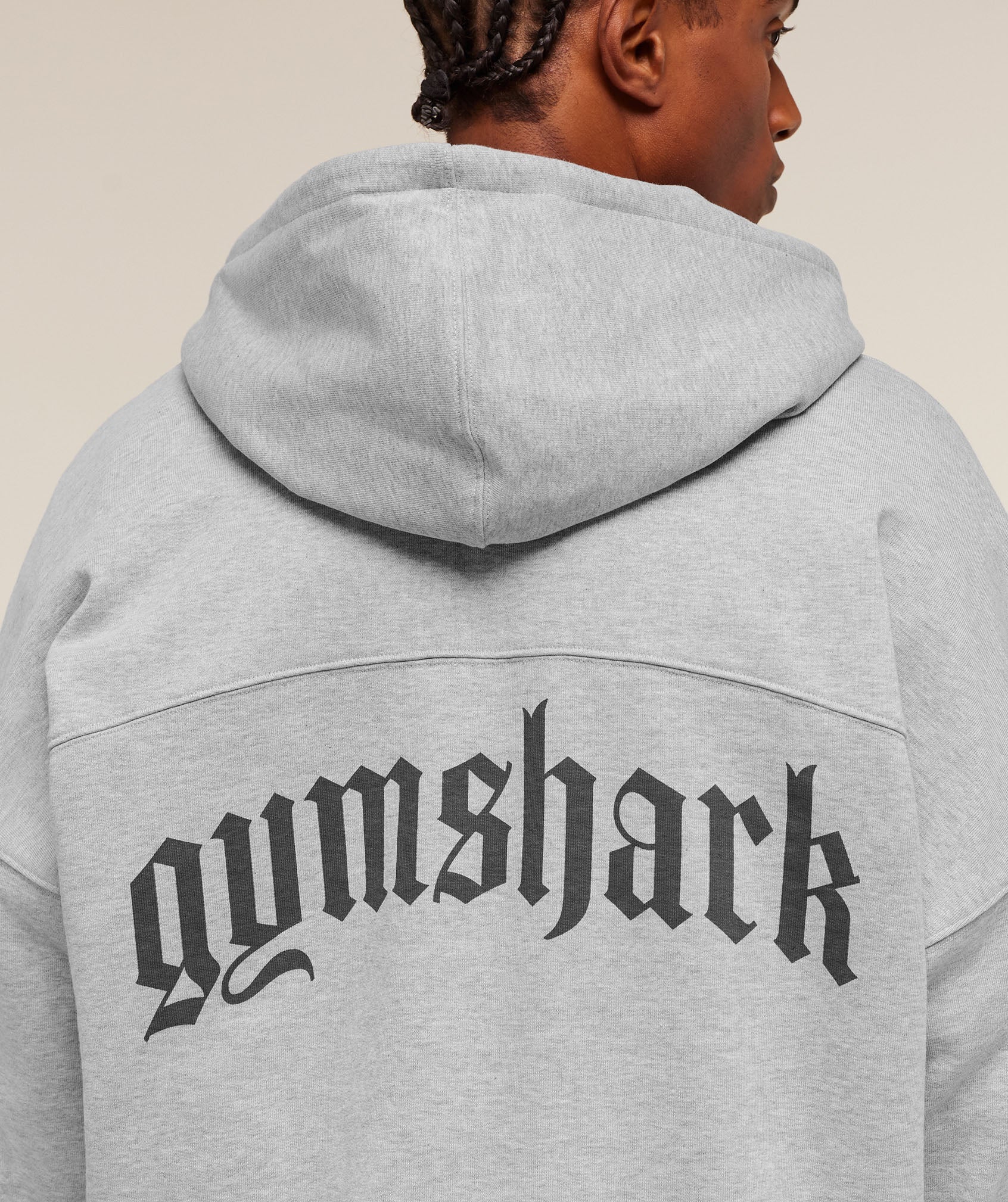 Gymshark Olde English Zip Up Hoodie 'Soft Grey Marl'