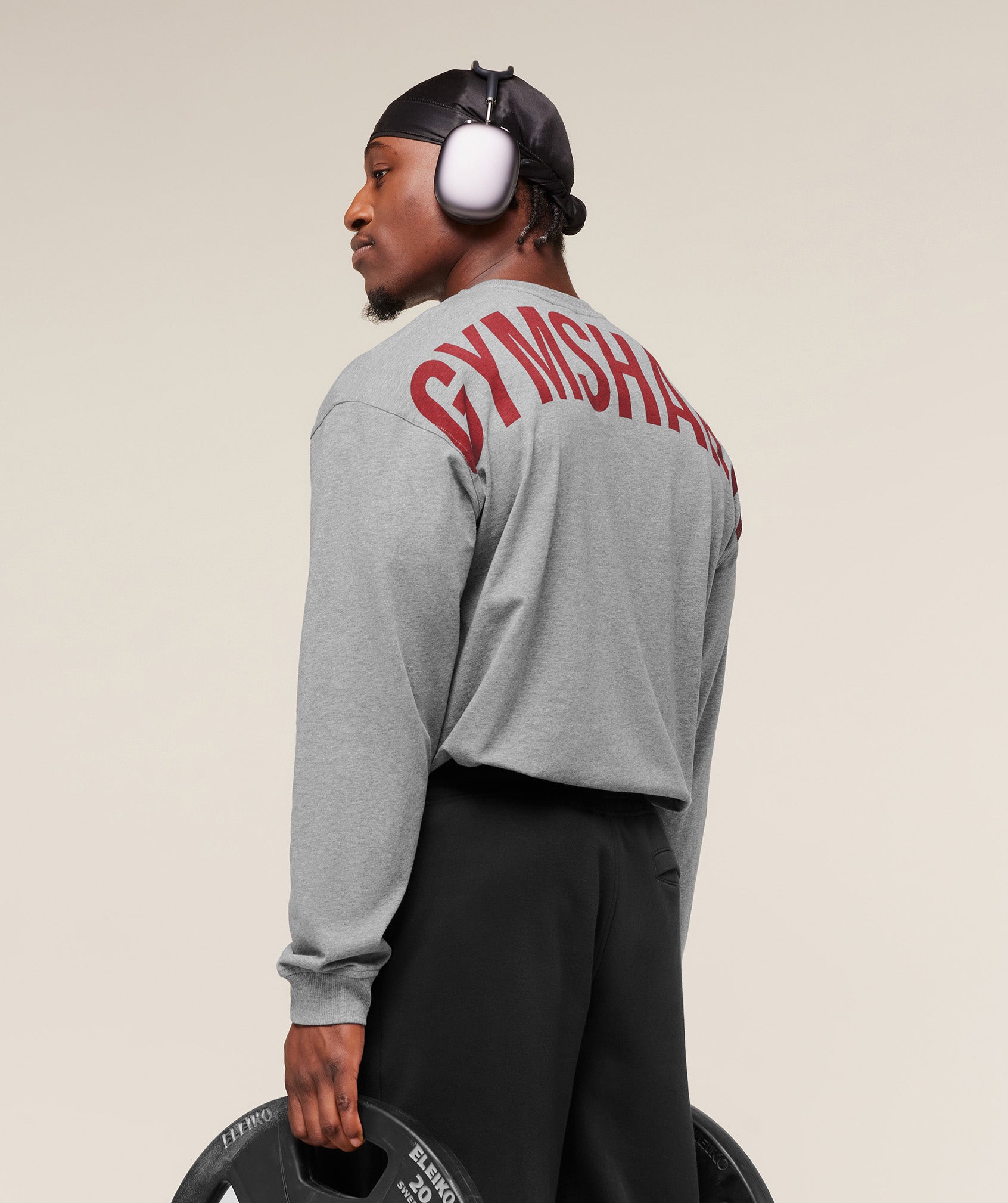 Gymshark Power Long Sleeve T-Shirt 'Charcoal Core Marl'