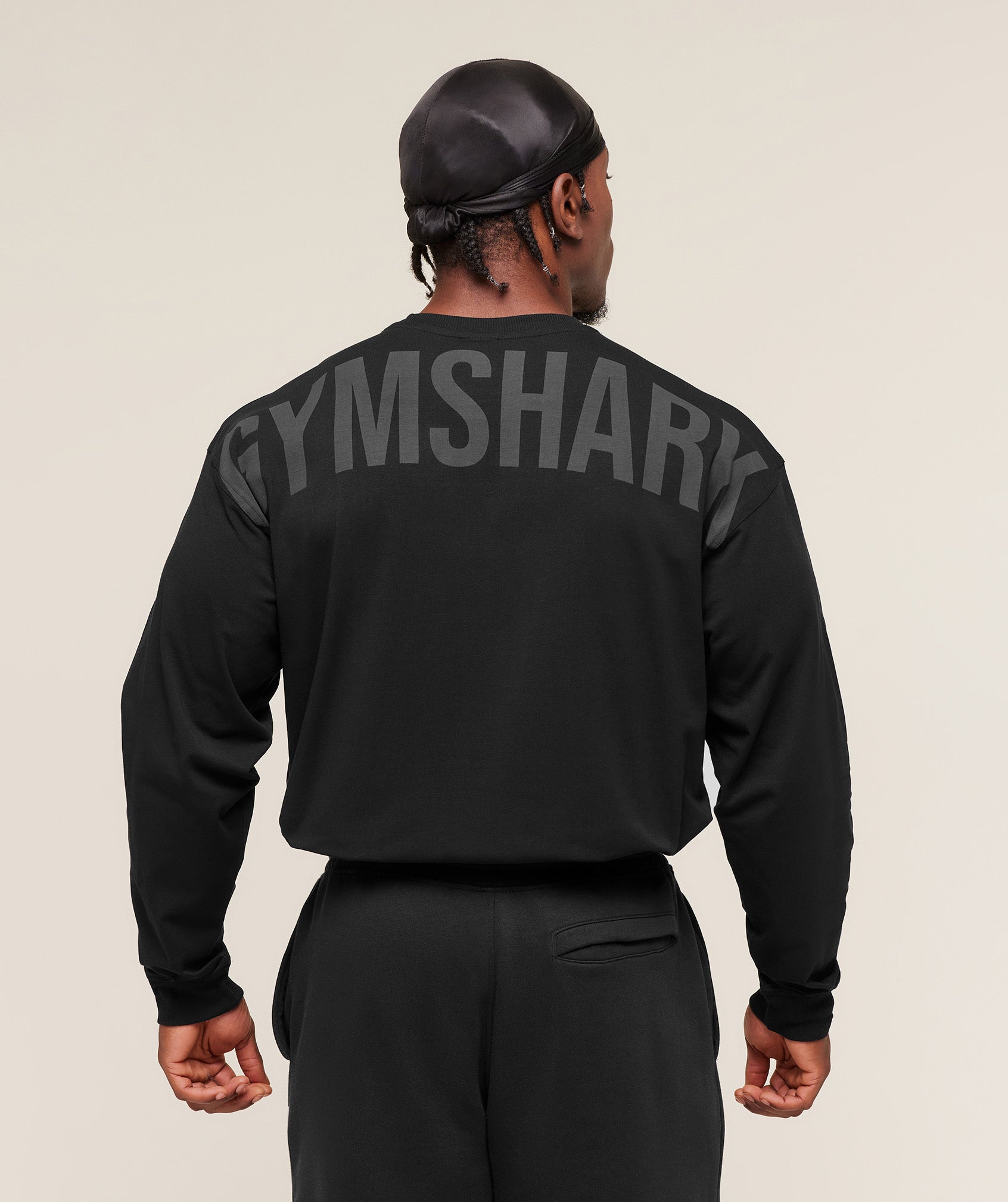 Gymshark Power Long Sleeve T-Shirt 'Black Asphalt Grey'