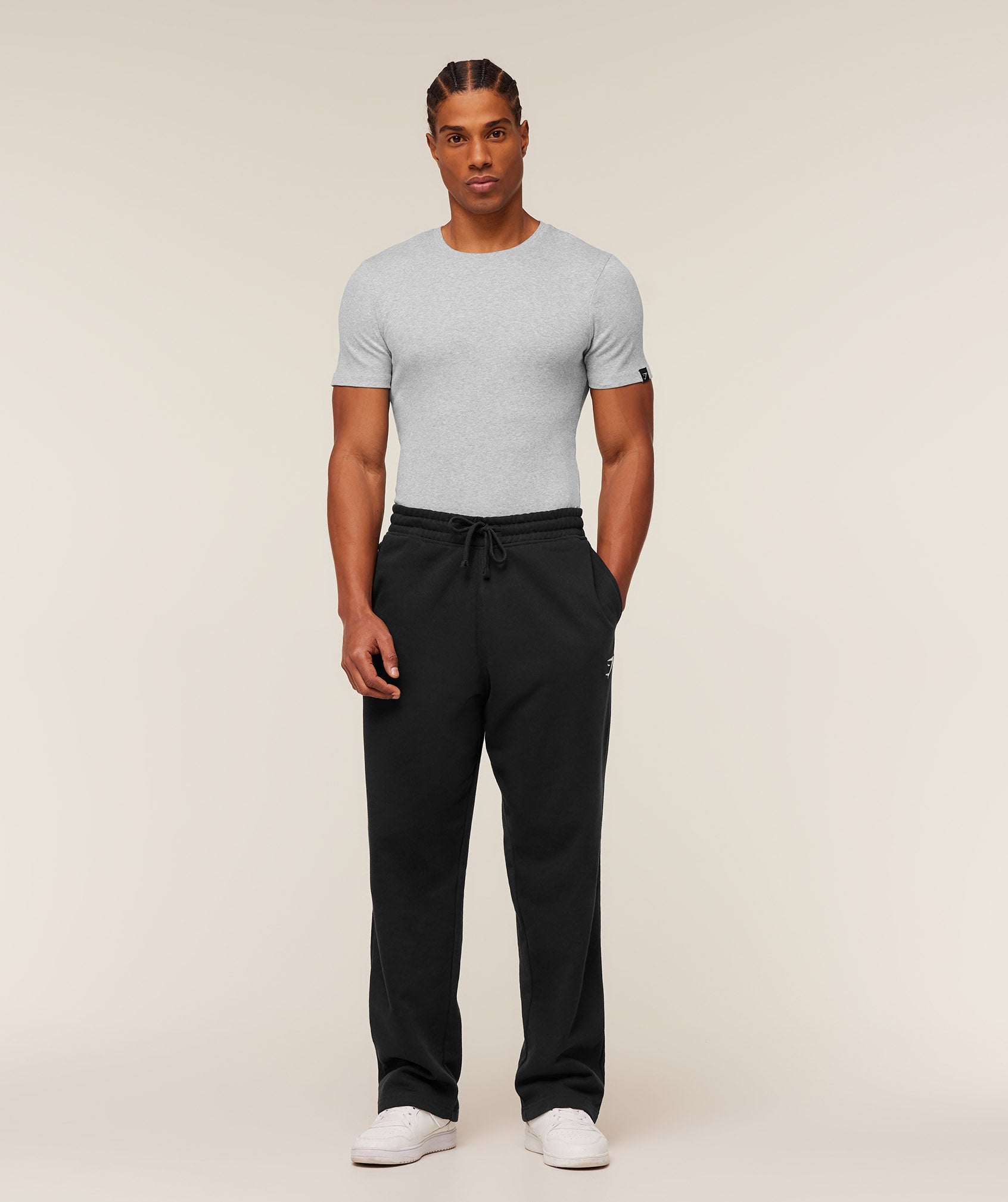 Gymshark Ribbed T-Shirt 'Light Grey Core Marl'
