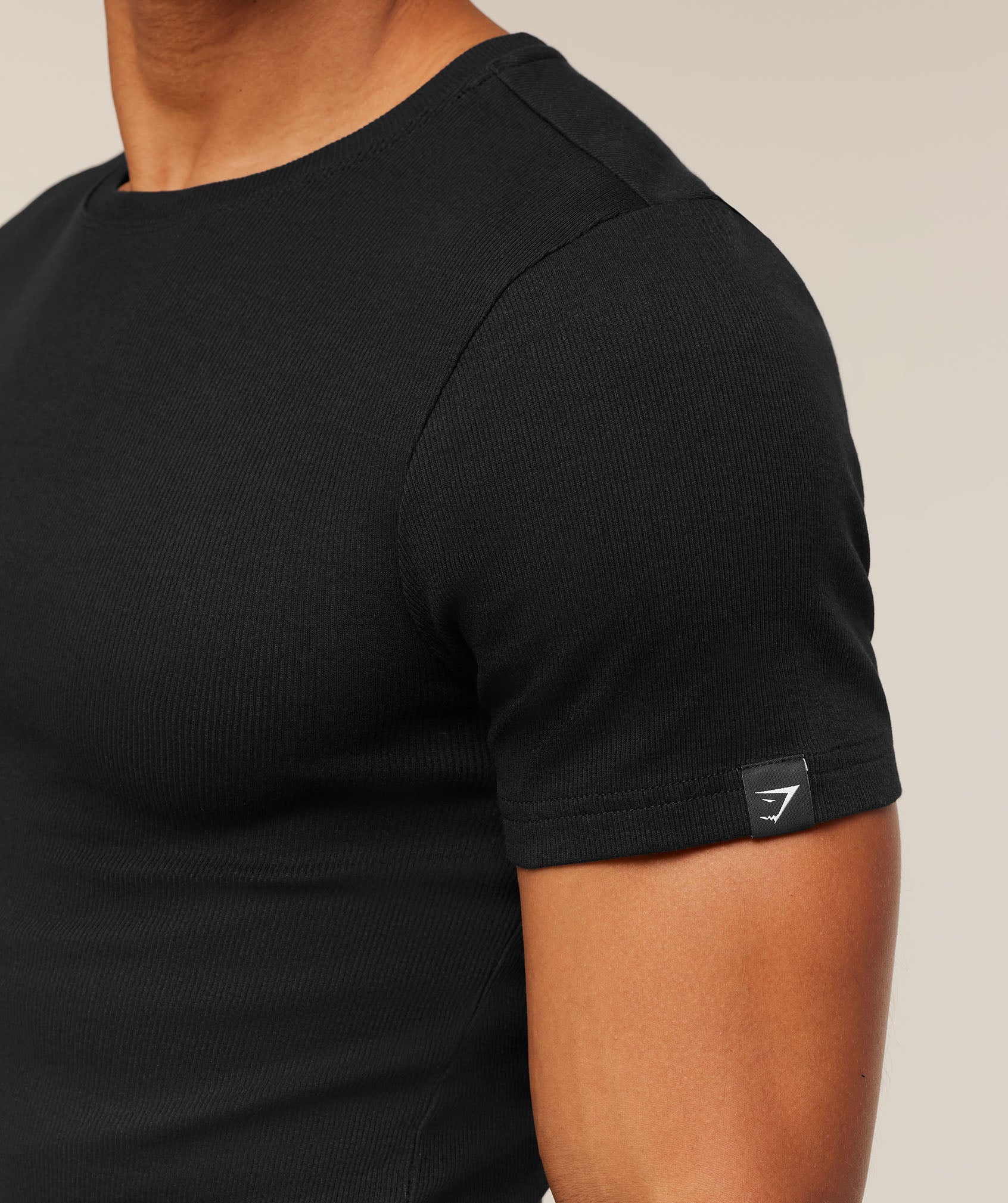 Gymshark Ribbed T-Shirt 'Black'
