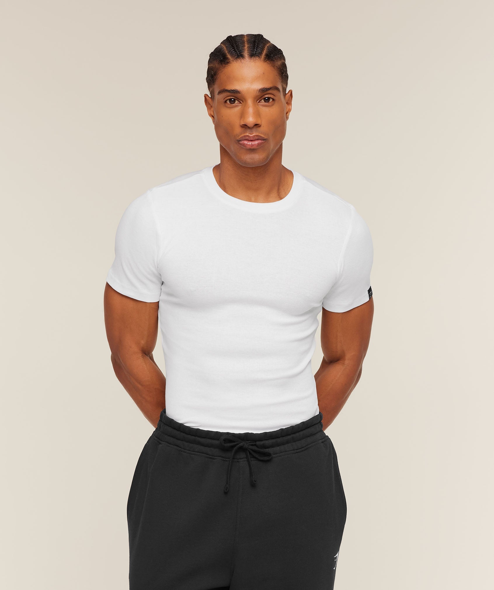 Gymshark Ribbed T-Shirt 'White'