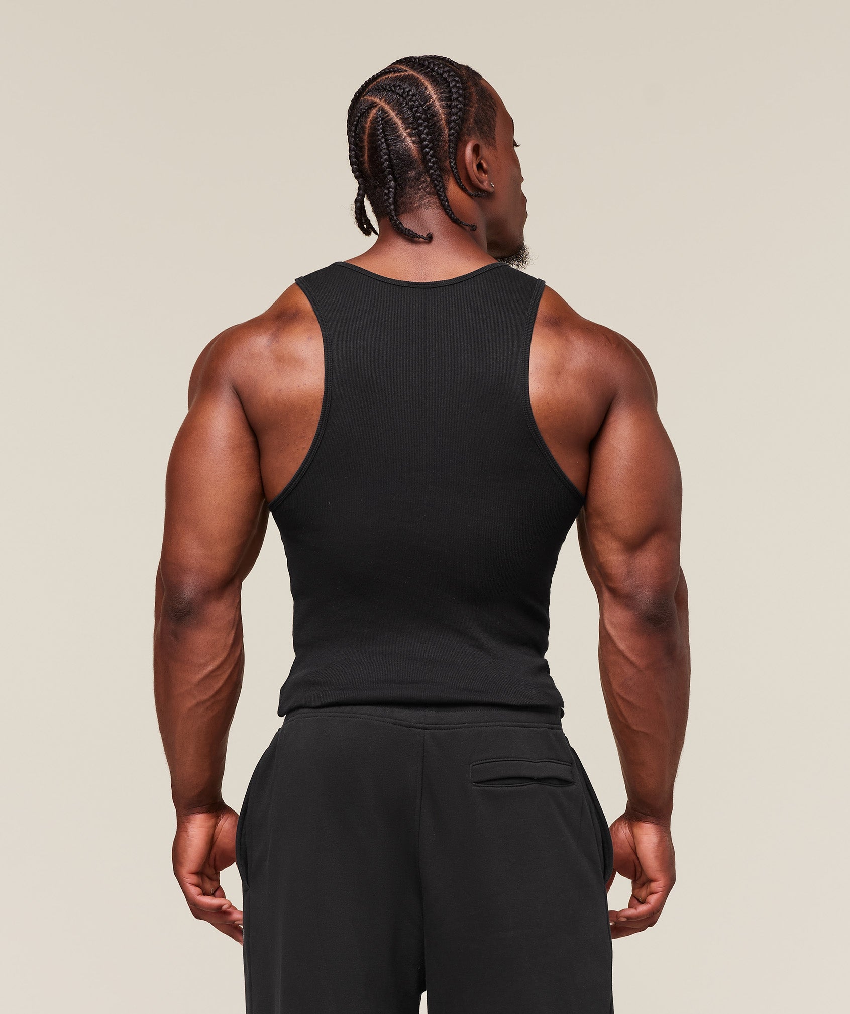 Gymshark Ribbed Tank 1PK 'Black'