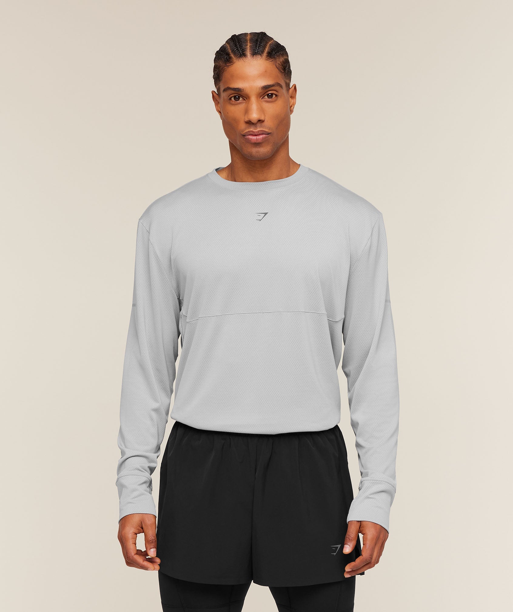 Gymshark Running Long Sleeve T-Shirt 'Stratus Grey'